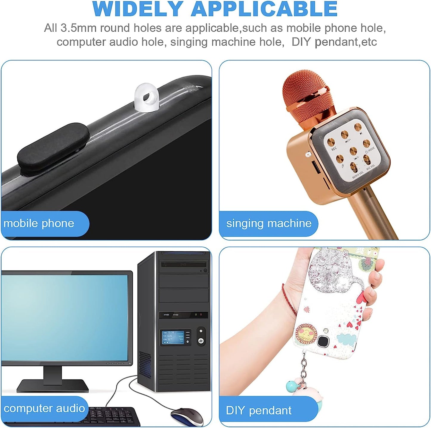 Hemobllo Cell Phone anti Plugs, 100Pcs anti Plug Charm, Protector Phone Plug, 3. 5Mm Audio Jack Adaptor Plugs Anti- Earphone Cap (Transparent) Headphone Accessories  Hemobllo   