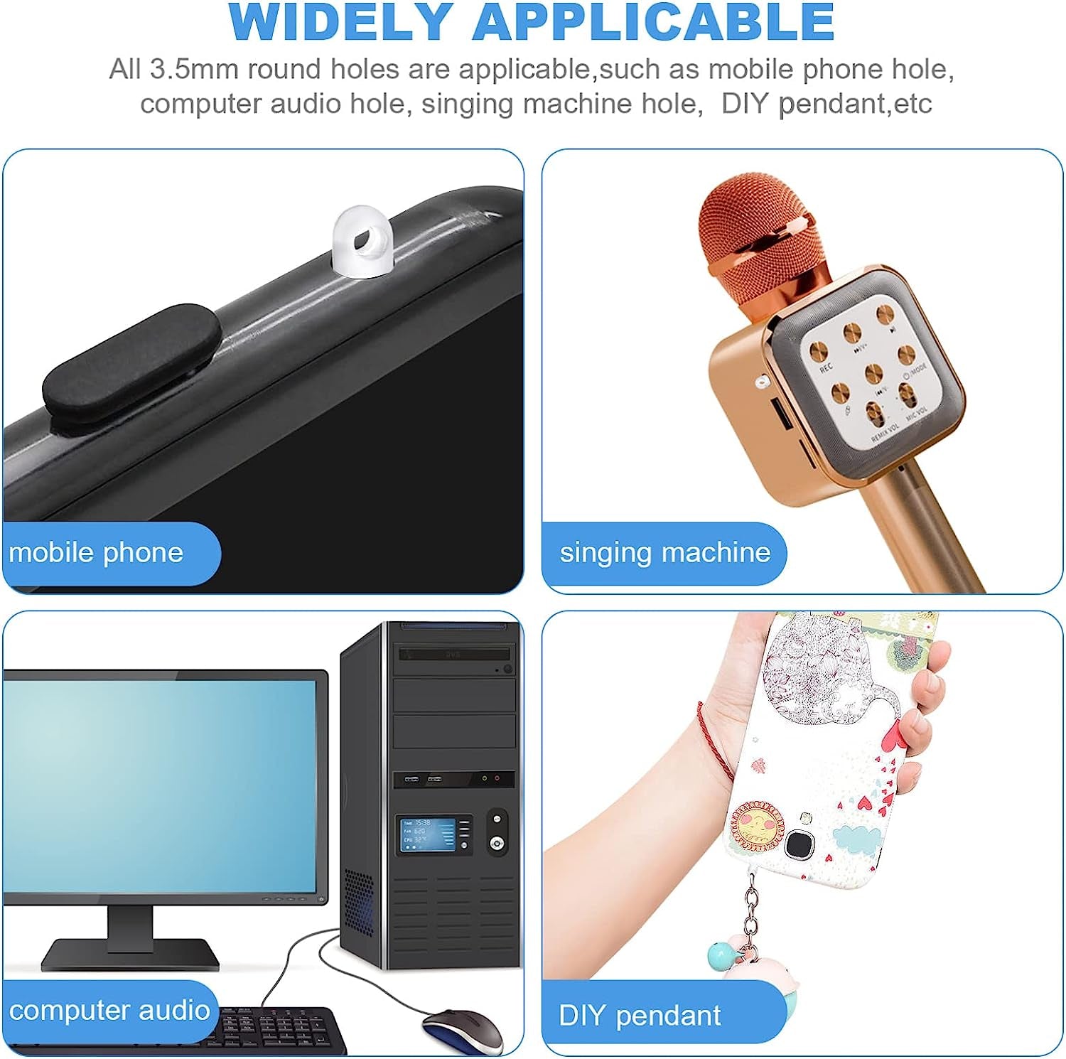 Hemobllo Cell Phone anti Plugs, 100Pcs anti Plug Charm, Protector Phone Plug, 3. 5Mm Audio Jack Adaptor Plugs Anti- Earphone Cap (Transparent) Headphone Accessories  Hemobllo   