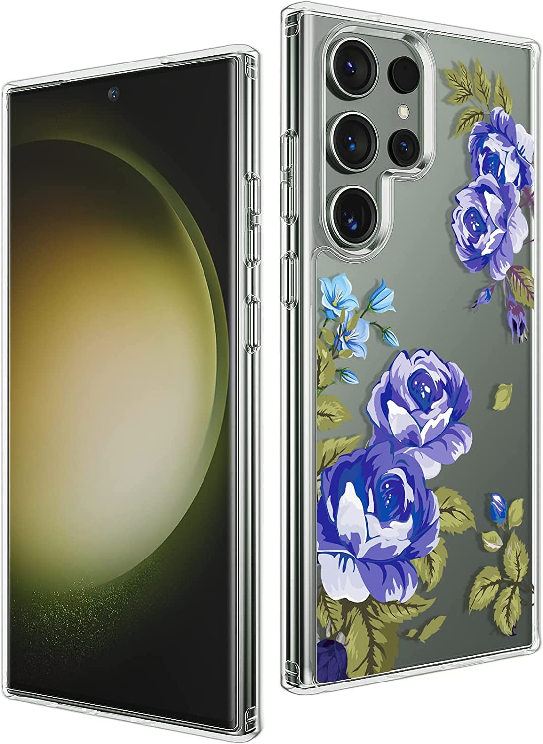 ANNGELAS Magnetic Phone Case Compatible with Samsung Galaxy S23 – Shockproof Cell Phone Case Works with Wireless Charging, Magsafe Card Wallet – Sleek Protective Case – Matte Black  ANNGELAS blue rose Samsung Galaxy S23 Ultra,6.8 inch 