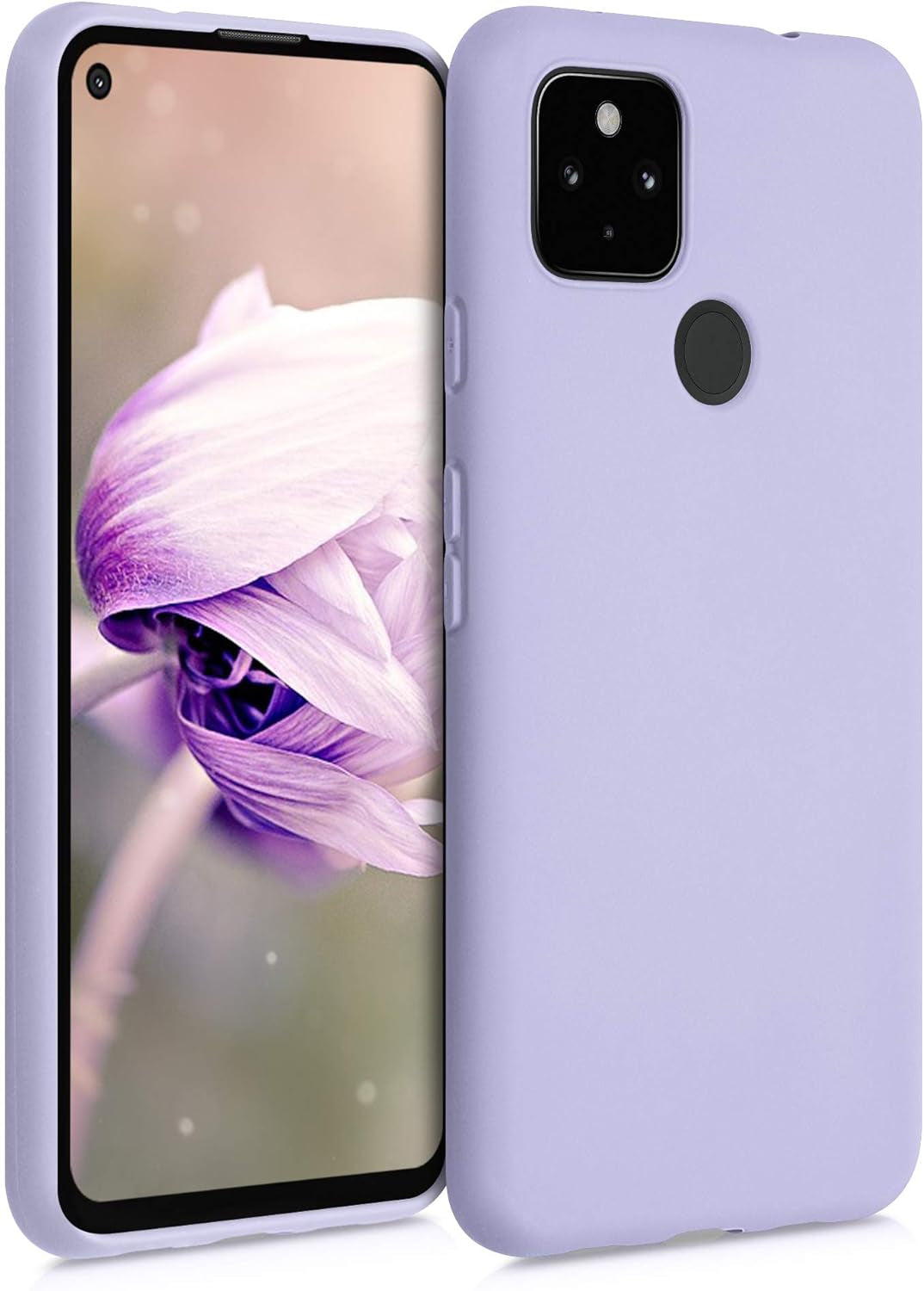 Kwmobile Case Compatible with Google Pixel 4A 5G Case - Soft Slim Protective TPU Silicone Cover - Antique Stone  kwmobile Lavender  