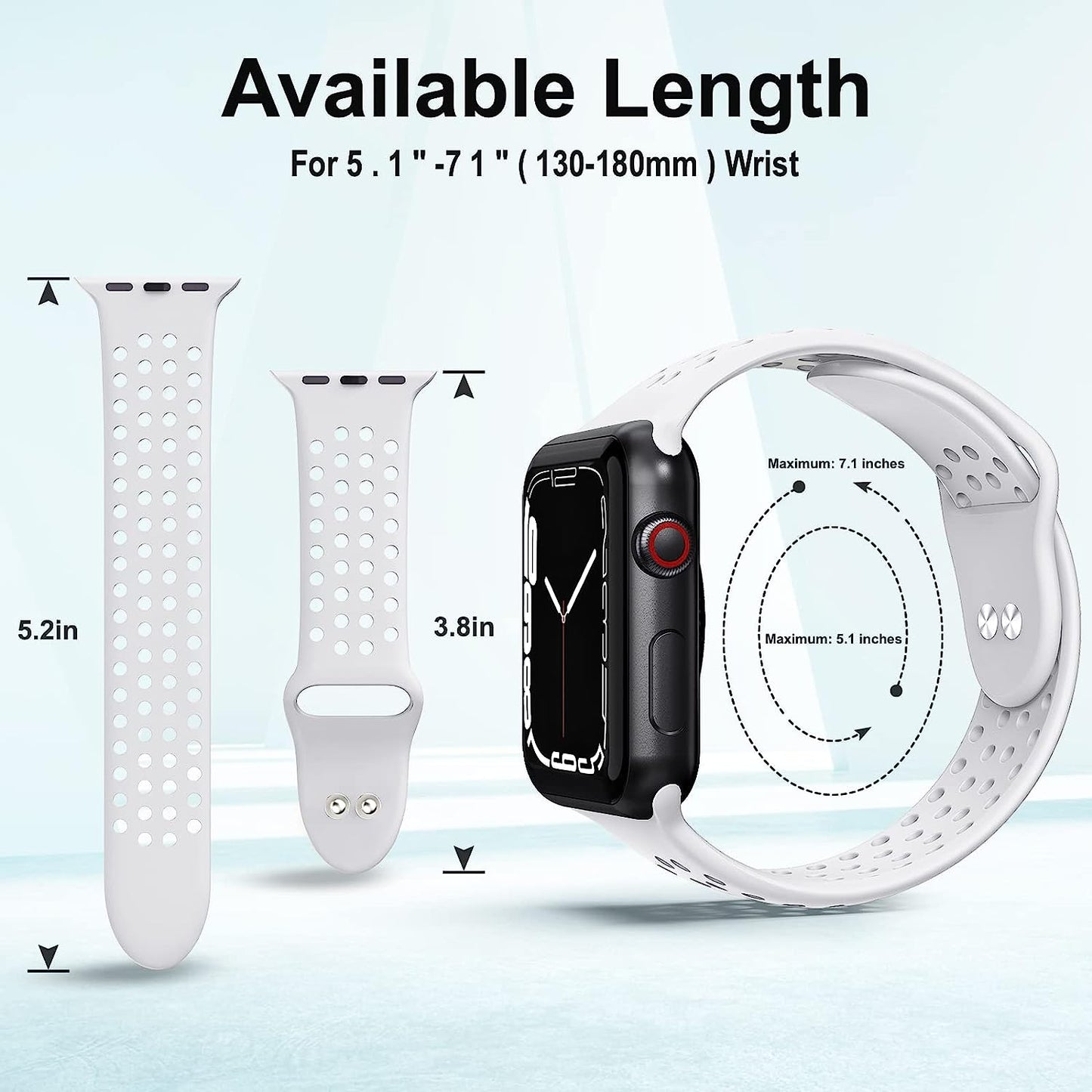 Toutouzhang Sport Bands Compatible with Apple Watch Band 38Mm 40Mm 41Mm 42Mm 44Mm 45Mm 49Mm S/M M/L for Women/Men Waterproof Soft Silicone Replacement Strap Accessories for Iwatch Ultra SE Series 8/7/6/5/4/3/2/1  Toutouzhang   