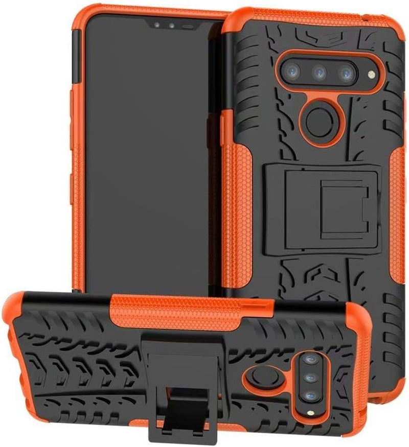 Zhusha Cases & Cover, Dual Layer Hybrid Armor Kickstand 2 in 1 Shockproof Case Cover for LG V40/V40 Thinq (Color : Blue)  Zhusha Orange  