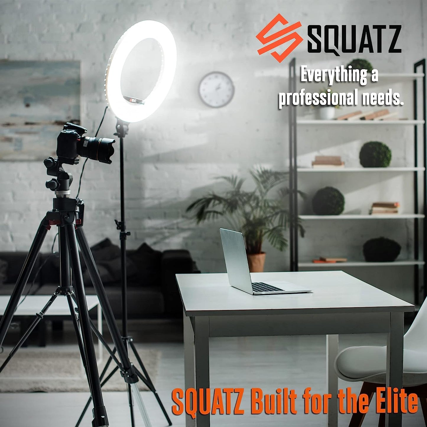 SQUATZ 11’’ LED 12W Selfie Ring Light R11 with Wired Control, Tripod Stand with 5 Sections, Phone Holder, Adjustable Brightness Levels for Influencers, Youtube, Trainers, and Streaming.  Sound Around   