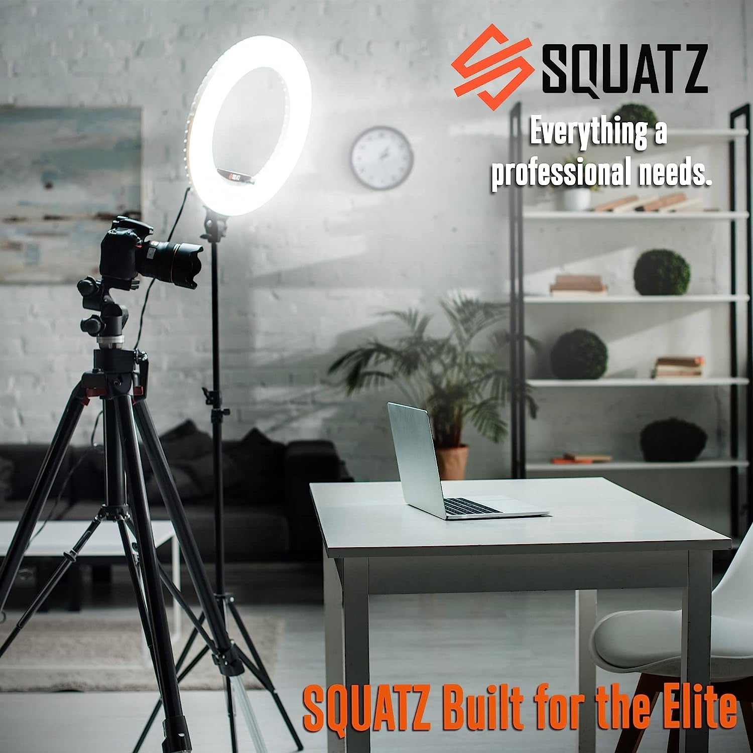 SQUATZ 11’’ LED 12W Selfie Ring Light R11 with Wired Control, Tripod Stand with 5 Sections, Phone Holder, Adjustable Brightness Levels for Influencers, Youtube, Trainers, and Streaming.  Sound Around   