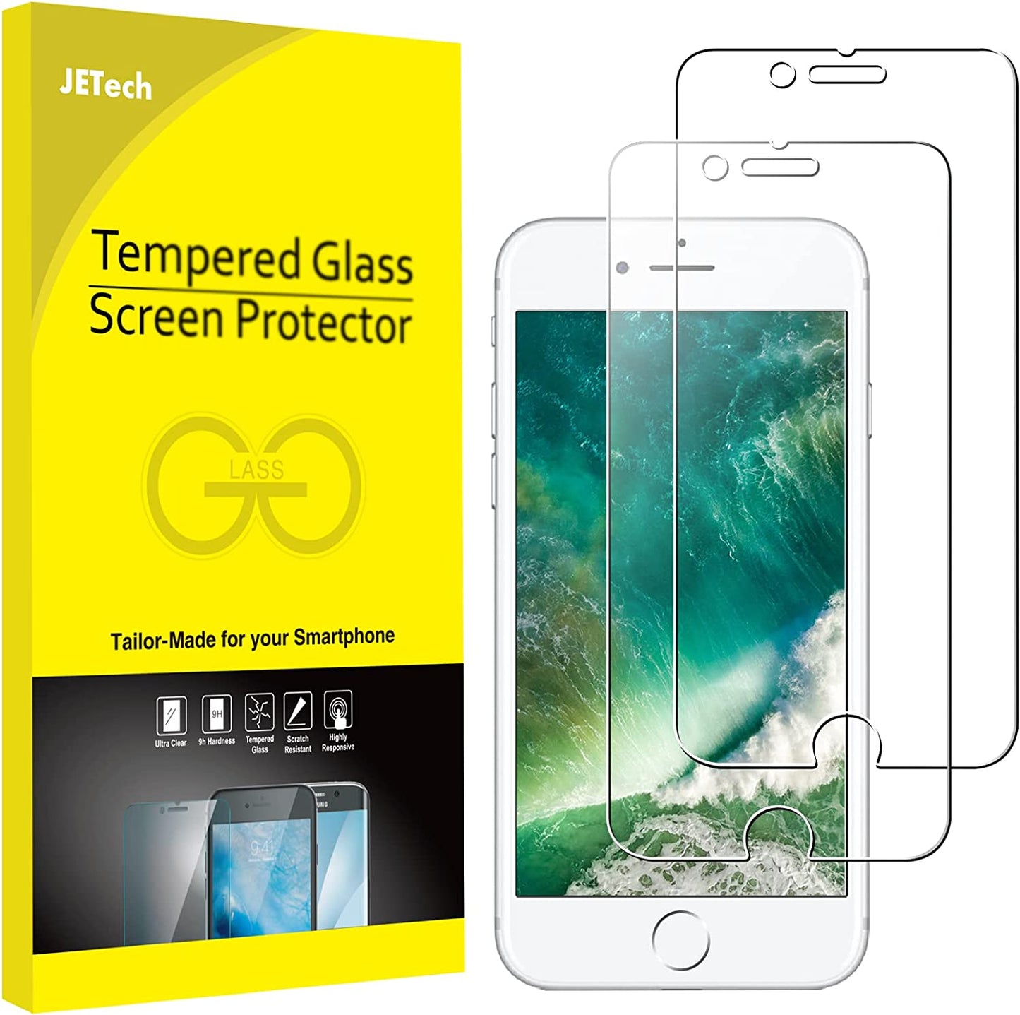 Jetech Screen Protector for Iphone 7/8, 4.7-Inch, Tempered Glass Film, 2-Pack  JETech   
