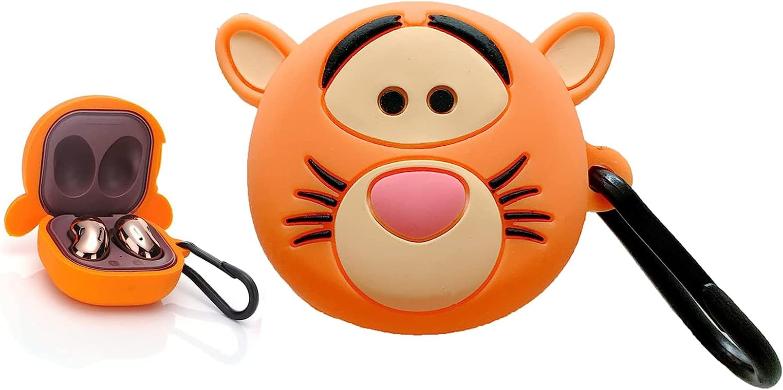 Case Compatible with Samsung Galaxy Buds 2 Case (2021)/ Galaxy Buds Pro (2021)/Galaxy Buds Live (2020)/Buds2 Pro Case (2022), Cartoon Anime Silicone Protective Cute Cover for Women Smart Donkey  KIRDEIVY Cute Tiger Galaxy Buds 2/Pro/Live 