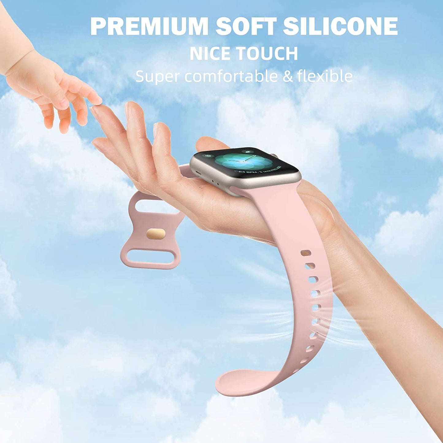 Maledan 6 Pack Bands Compatible for Apple Watch Band 45Mm 41Mm 40Mm 38Mm 44Mm 42Mm 49Mm Women Men, Breathable Silicone Sport Strap Design for Apple Watch Ultra Iwatch Series 8 7 6 5 4 3 2 1 SE Band  Maledan   