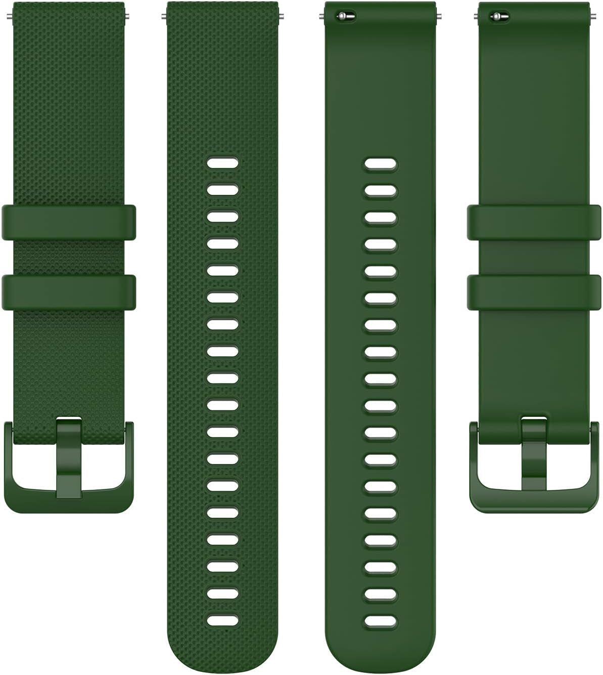 Compatible with Garmin Venu Sq Bands for Women Men, 20Mm Quick Release Silicone Replacement Band Wristbands Straps Bracelet Fit for Garmin Vivoactive 3 Music, Forerunner 245 645 (Army Green)  hengkang   