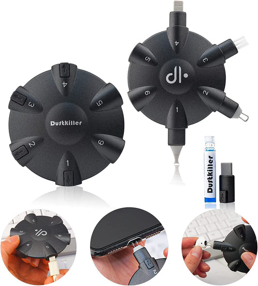 Dustkiller Phone Cleaning Kit, Fits Iphone Ipad Airpod & USB C Charging Port, Cable and Connector with Type-C Cleaner Tool,All in One Tools Cleaning Dust inside Out, Restore Unreliable Connections  Dustkiller   