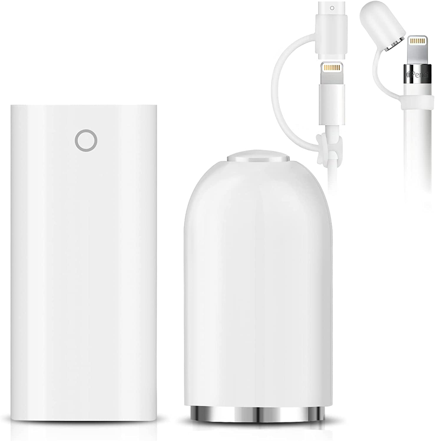 Charger Adapter and Magnetic Replacement Cap for Apple Pencil 1St Generation (Accessories with Adapter Tether and Silicone Protective Cap Holder Compatible with Apple Pen 1St Gen)  Hiicopa   