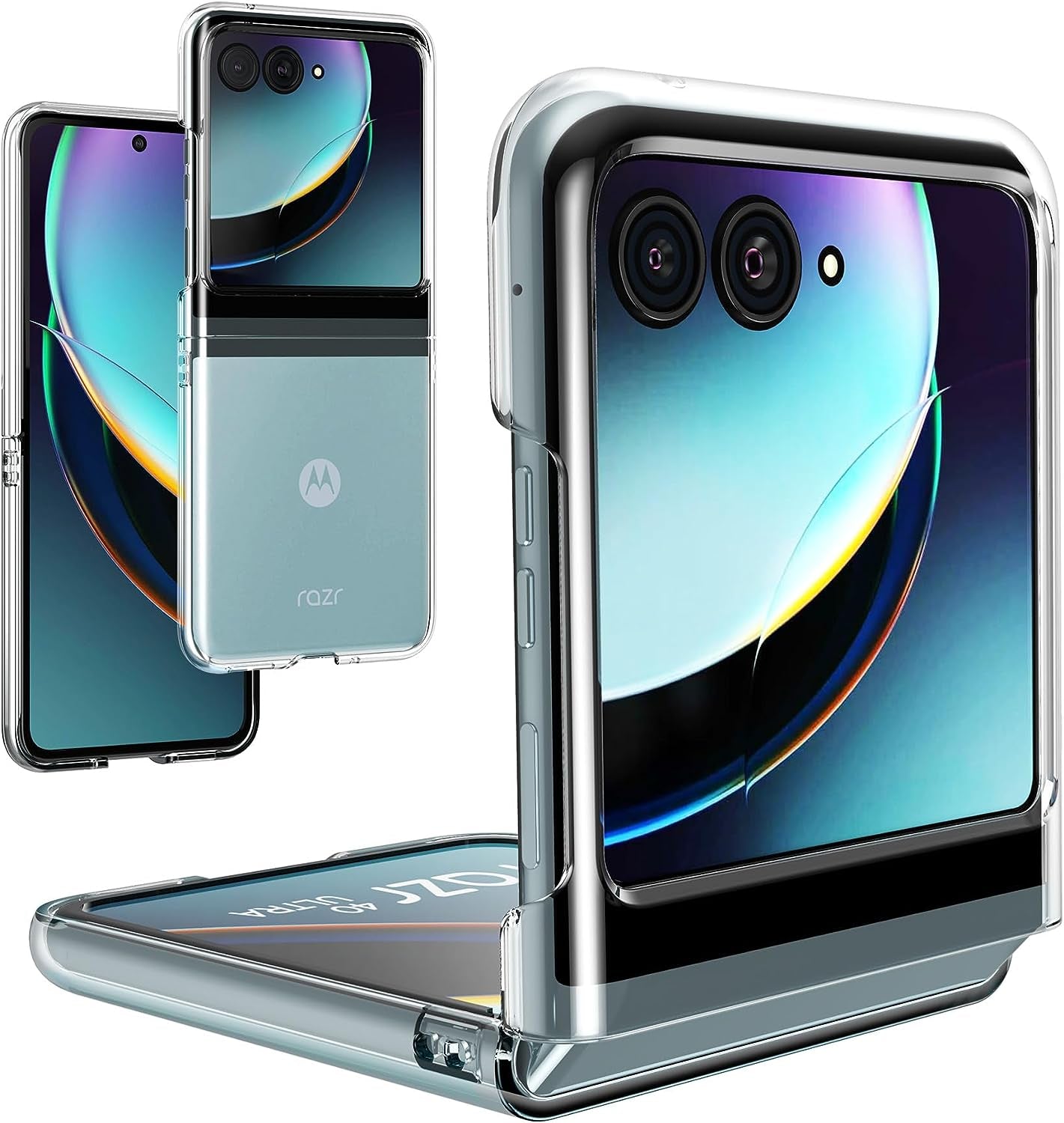 Foluu Case for Motorola Razr+ 2023, Moto Razr+ 2023 Phone Case Clear, Hard PC Back Bumper Protective Shockproof Scratch Resistant Case for Motorola Razr plus 2023 (Crystal Clear)  Foluu   