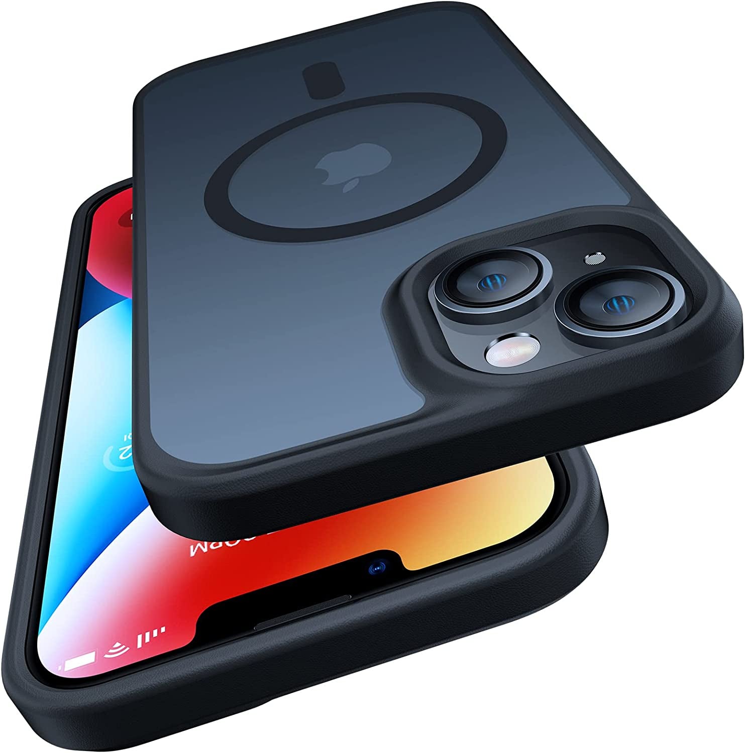 TORRAS Magnetic Designed for Iphone 14 plus Case, [10FT Military Grade Drop Tested] [Compatible with Magsafe] Slim Protective Translucent Matte Phone Case for Iphone 14 Plus, 6.7Inch,Purple  TORRAS Black Iphone 14 