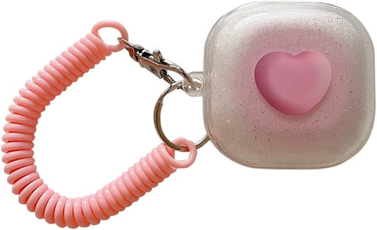 CASEVERSE Case for Samsung Galaxy Buds2 Pro/Galaxy Buds 2/Galaxy Buds Pro/Galaxy Buds Live, Cute Transparent Soft TPU Cover with Keychain for Girls Women  CASEVERSE   