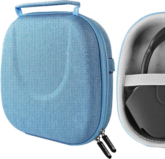 Geekria Shield Headphones Case Compatible with Airpod Max Headphones Case, Replacement Hard Shell Travel Carrying Bag with Room for Smart Case and Accessories Storage (Blue)  Geekria   