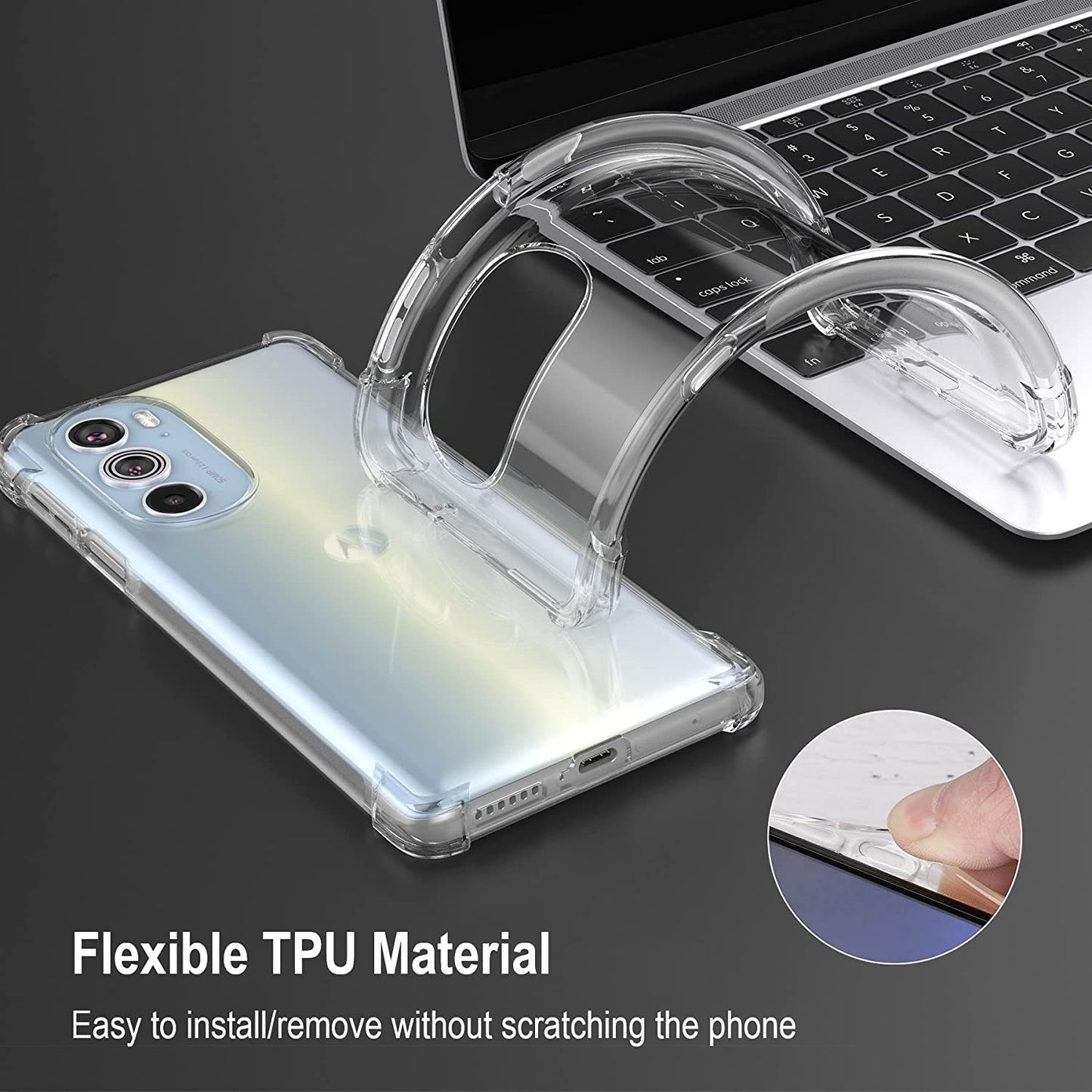 Cresee Case for Motorola Edge plus 2022 (Edge+ 2022) / Edge plus 5G UW 2022, Crystal Clear Cover with Reinforced Corner Bumper Slim Fit Shockproof Flexible TPU Phone Case - Transparent  Cresee   