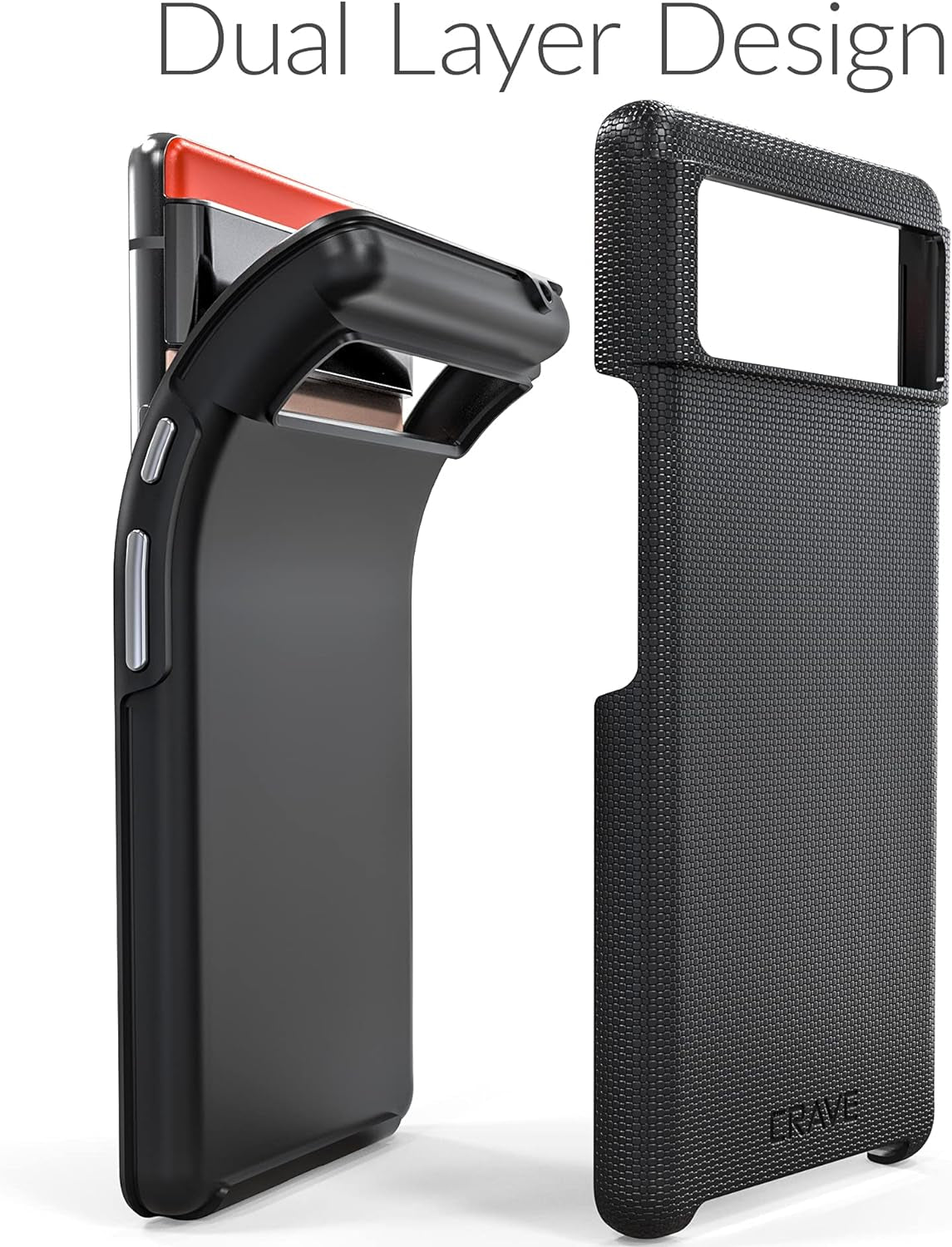 Crave Dual Guard for Google Pixel 6, Shockproof Protection Dual Layer Case for Google Pixel 6 - Black  Crave   
