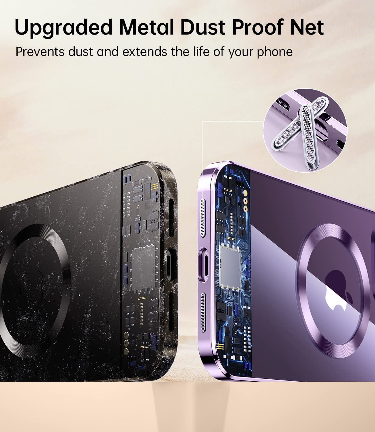 JUESHITUO Magnetic Clear for Iphone 14 Pro Max Case with Full Camera Protection [No.1 Strong N52 Magnets] [Military Grade Drop Protection] for Magsafe Women Girls Men Phone Case (6.7")-Deep Purple  JUESHITUO   