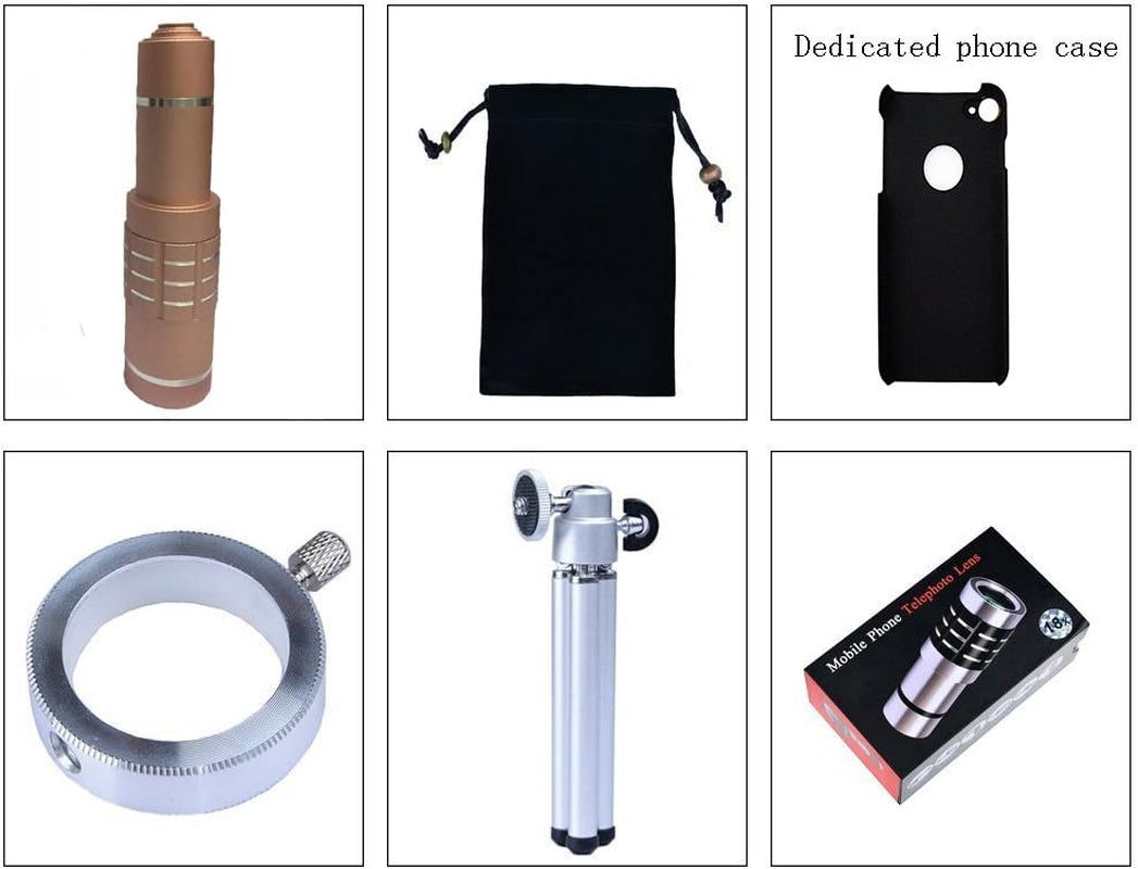 Youniker Optical Camera Lens Kit for Iphone 7 Plus,18X Manual Focus Telephoto Lens for Iphone 7 Plus,Including 18X Aluminum Zoom Telescope Camera Lens with Tripod + Iphone7 plus Case  Youniker   