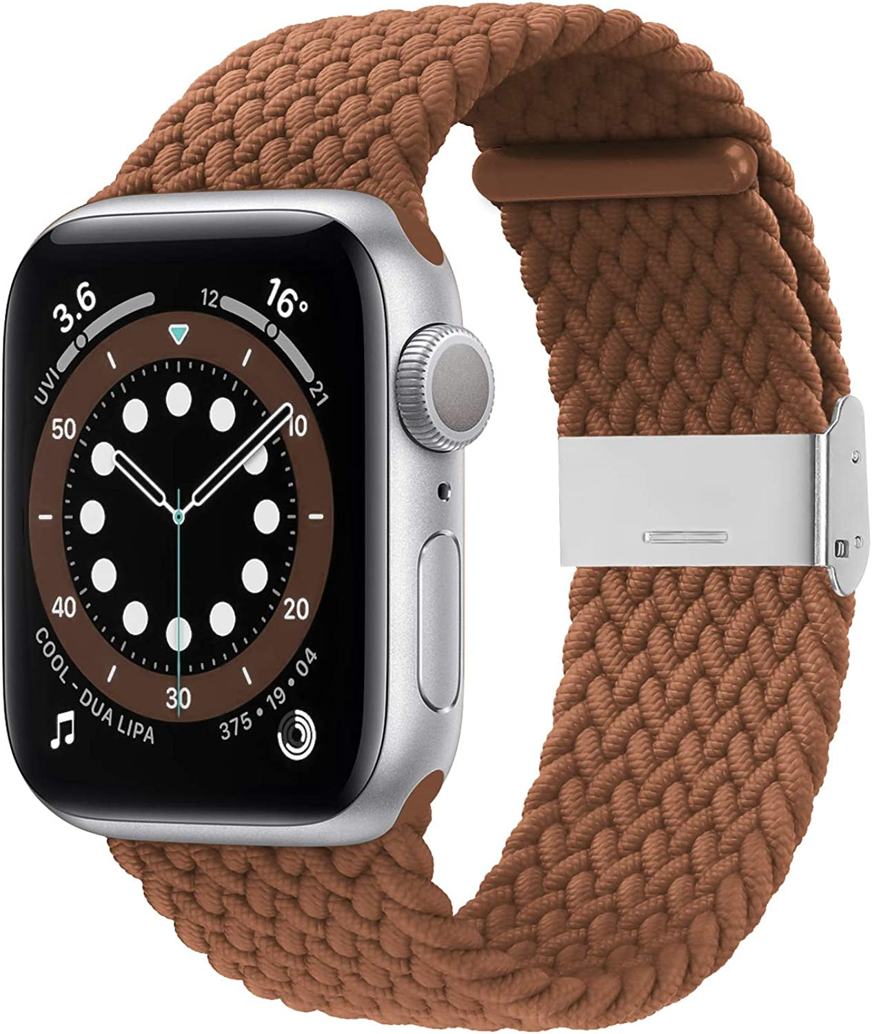 Bagoplus Compatible with Apple Watch Iwatch Bands 49Mm 38Mm 40Mm 41Mm 42Mm 44Mm 45Mm Women Men, Adjustable Braided Solo Loop Stretchable Elastics Sport for Iwatch Series 8/7/6/Se/5/4/3/2/1/Ultra  Bagoplus Brown 38mm/40mm/41mm - 4.5"-7.9" 