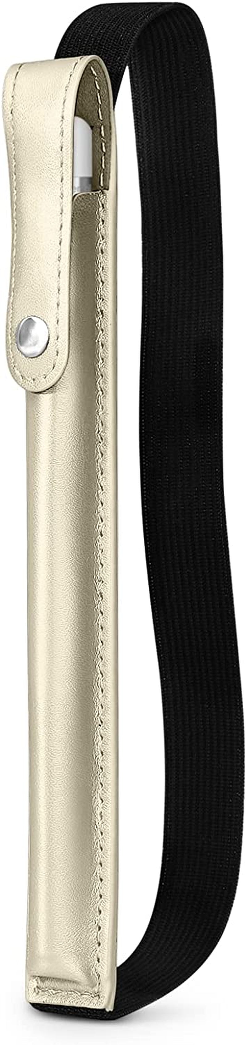 DTTO Pencil Case for Apple Pencil 1St/2Nd Generation, PU Leather Pencil Sleeve Pouch with Detachable Elastic Band for Ipad 9.7"/ 10.2"/ 10.5"/ 10.9"/ 11"/ 12.9" Case, Black  DTTO Champaign Gold  