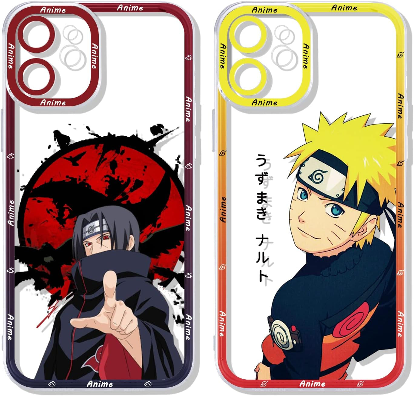 2 Pack Japanese Anime Case for Iphone 12 Mini Clear Case 5.4", Cool Manga Cute Pattern Design, Cartoon Comics Character Cases for Men Boys Women Girls, Soft TPU Funda for Iphone12 Mini, Transparent  ZXT US   