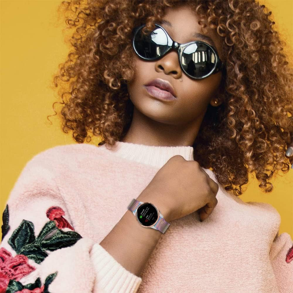 WIGERLON Compatible with Garmin Vivoactive 4S Bands 40Mm,Vivomove 3S Band 39Mm,Garmin Venu 2S Bands Fits 18Mm Watch Lugs,Stainless Steel Mesh Milanese Bands for Fossil Venture Gen 4 Hr/Gen 3,Women'S Gen 5E 42Mm  WIGERLON   