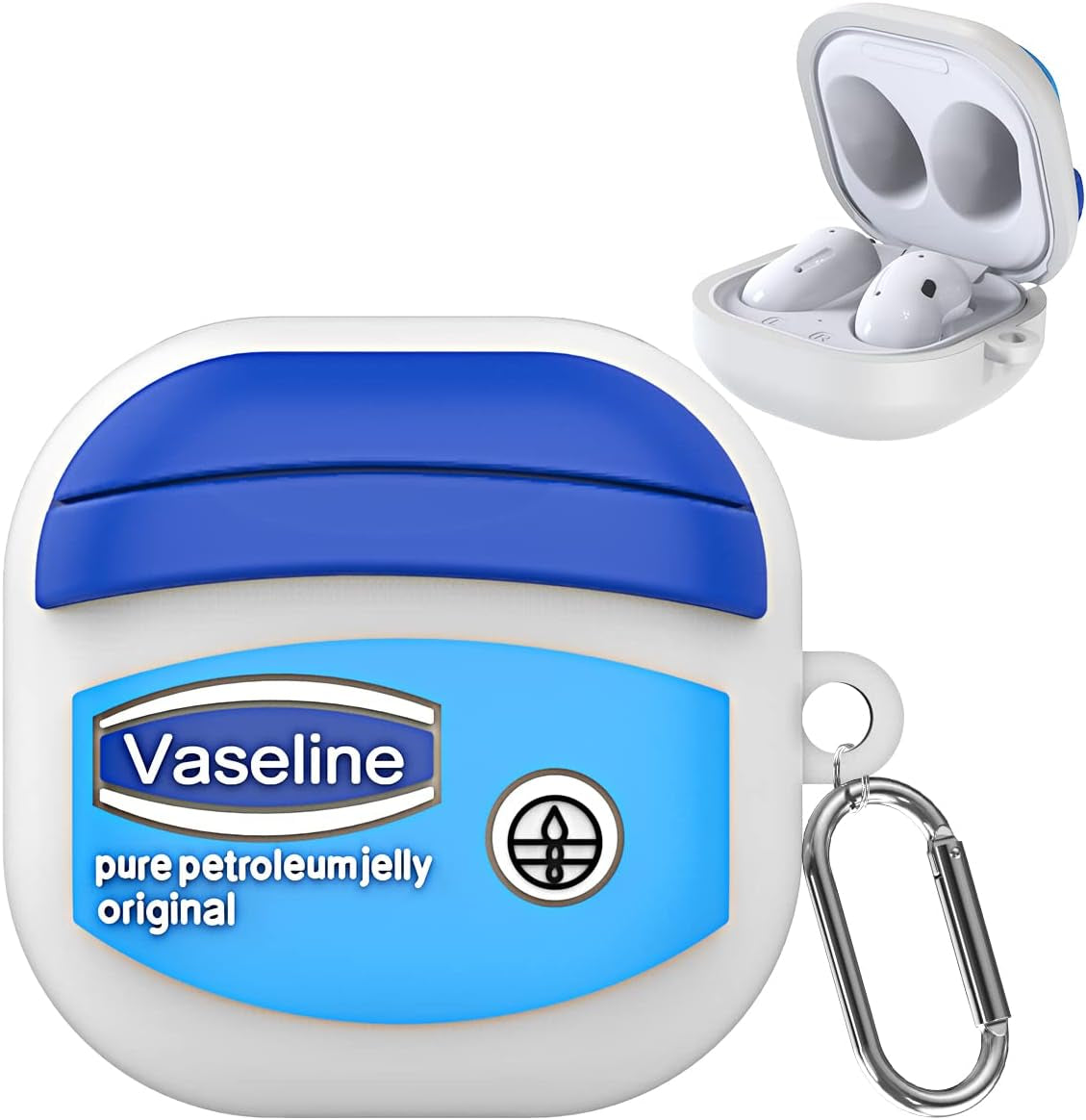 Case for Samsung Galaxy Buds Pro 2 Case (2022)/Buds 2 Case (2021)/Buds Pro Case (2021)/Galaxy Buds Live Case (2020), Cute Cartoon Funny Shockproof Silicone Protective Cover with Keychain [3M Adhesive]  QIUDAOY   