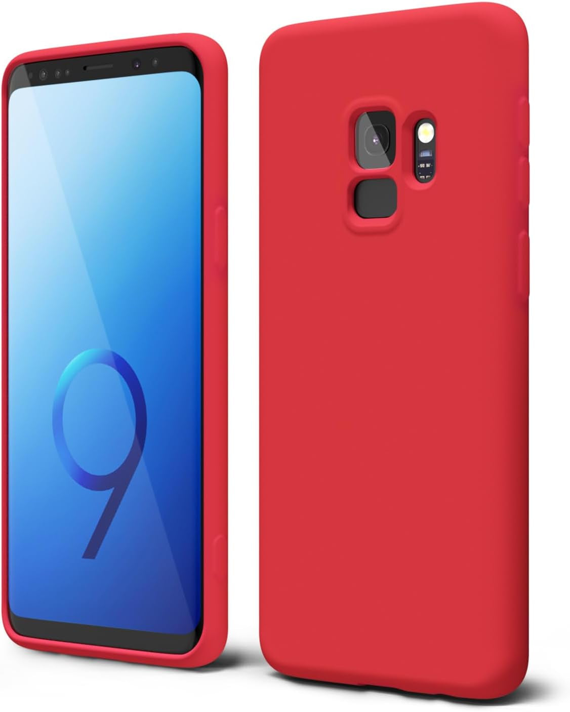 Oakxco for Samsung Galaxy S9 plus Phone Case Liquid Silicone Grip, Cute Thin Slim Soft Rubber TPU Plain Smooth Gel Cover for Women Girl, Matte Solid Protective & Shockproof, Aqua Sky Baby Light Blue  Oakxco   