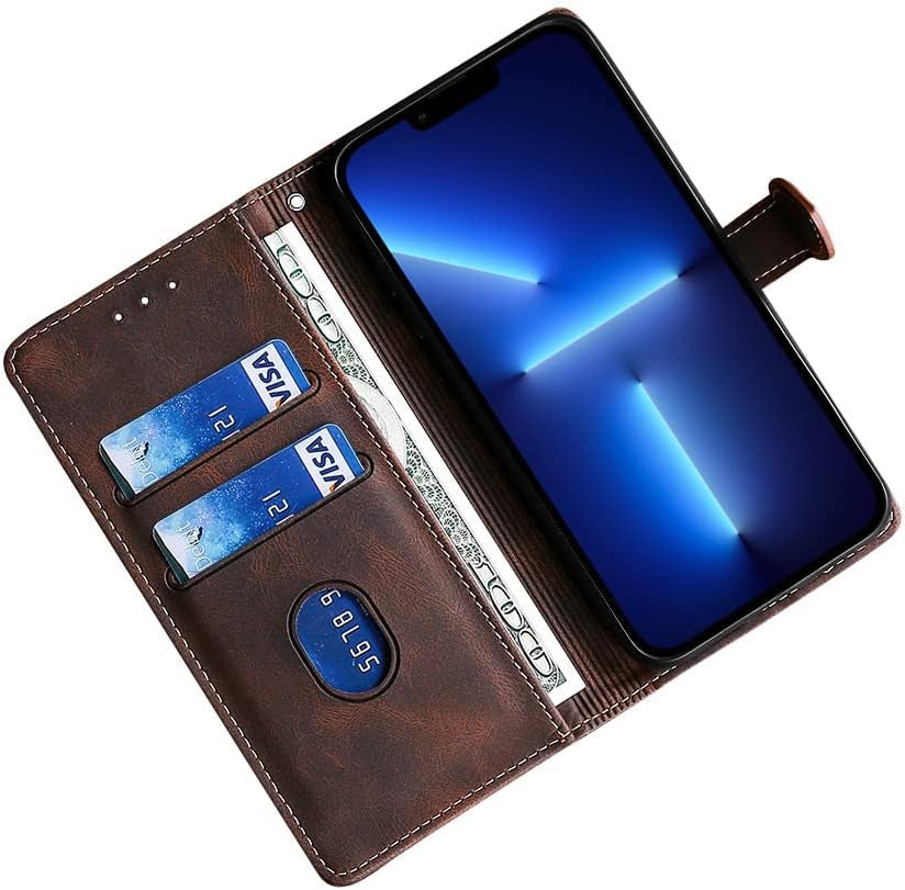 Fansipro Phone Cover Wallet Folio Case for LG G7 THINQ, Premium PU Leather Slim Fit Cover for G7 THINQ, 2 Card Slots, Easy Carry, Brown  Fansipro   