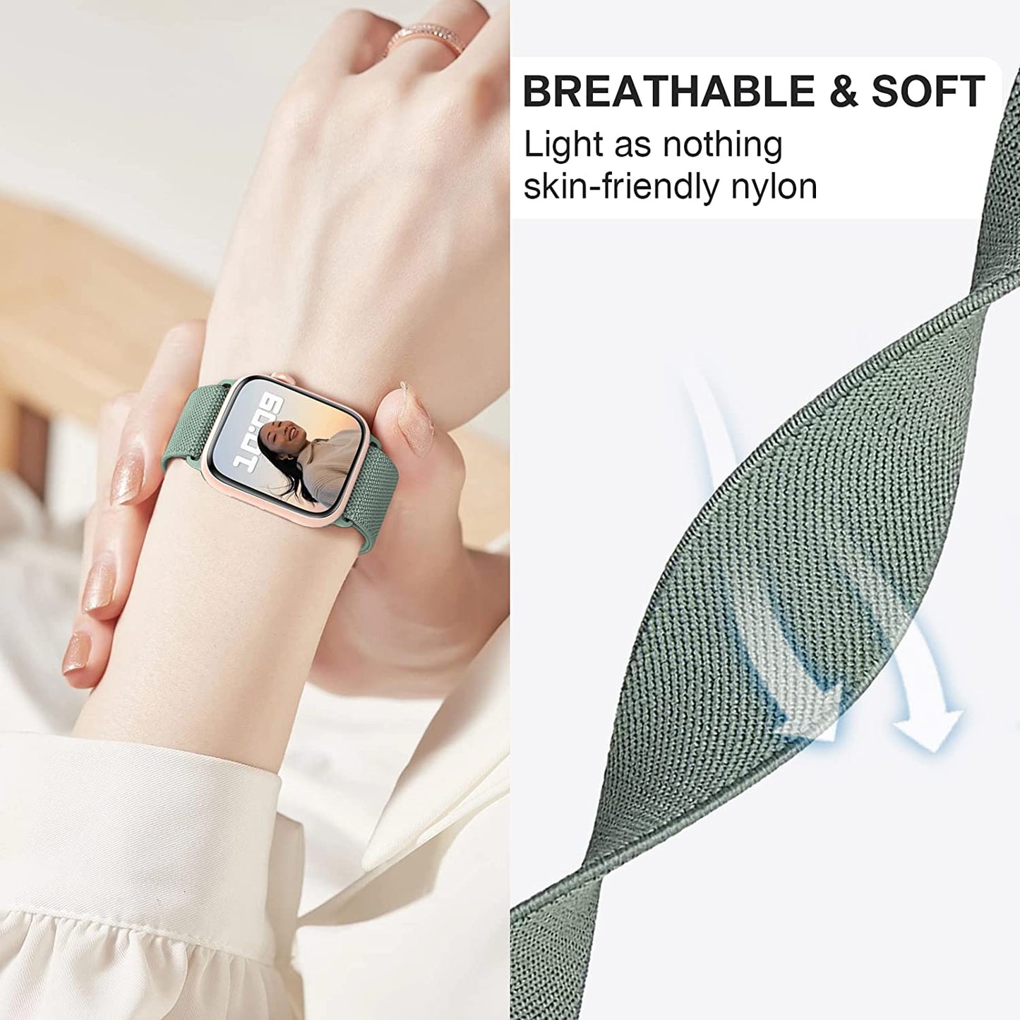 BELONGME 6 Packs Stretchy Nylon Solo Loop for Apple Watch Band Series Ultra SE 8 7 6 5 4 3 2 1 40Mm 38Mm 44Mm 42Mm 45Mm 41Mm 49Mm, Women and Men Sport Apple Watch Bands Replacement for Iwatch Bands  BELONGME   