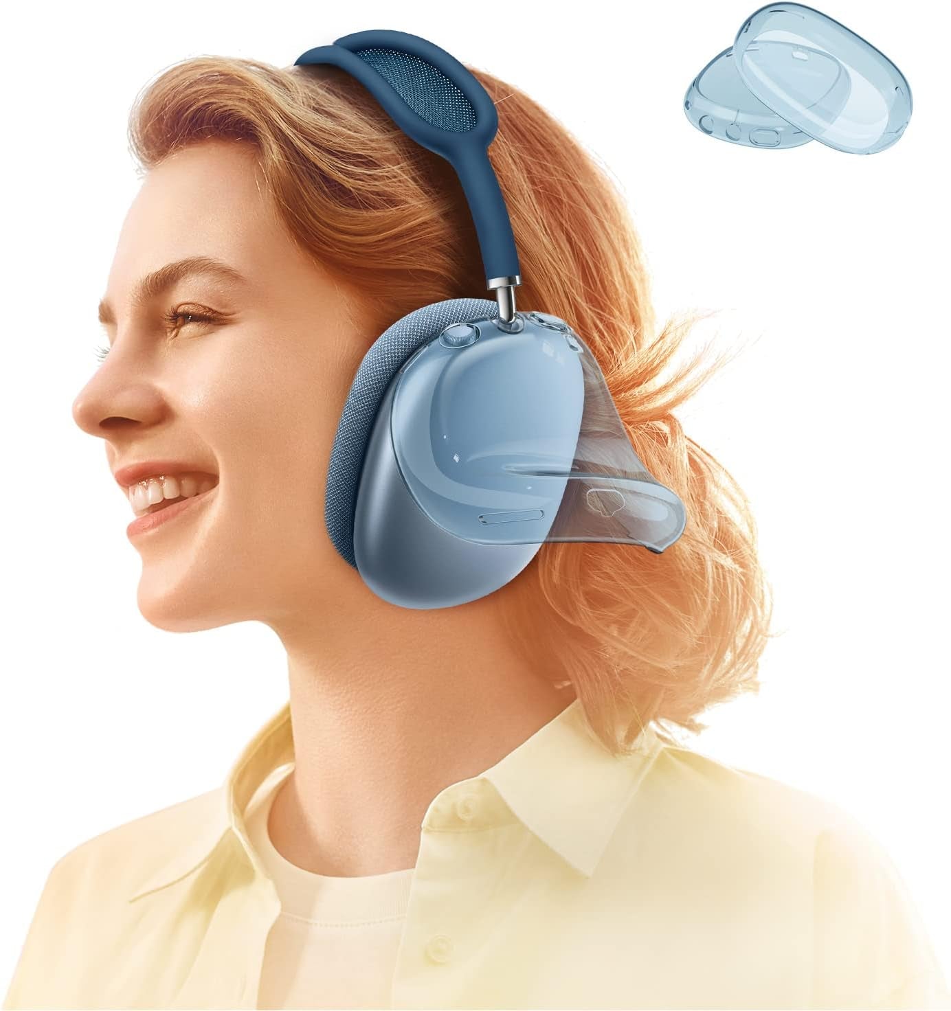 Clear Case for Airpods Max Case Cover, AIRSPO Clear Soft TPU Anti-Scratch Protective Case Cover for Airpods Max Headphones,Transparent Airpods Max Cover (Blue)  AIRSPO   