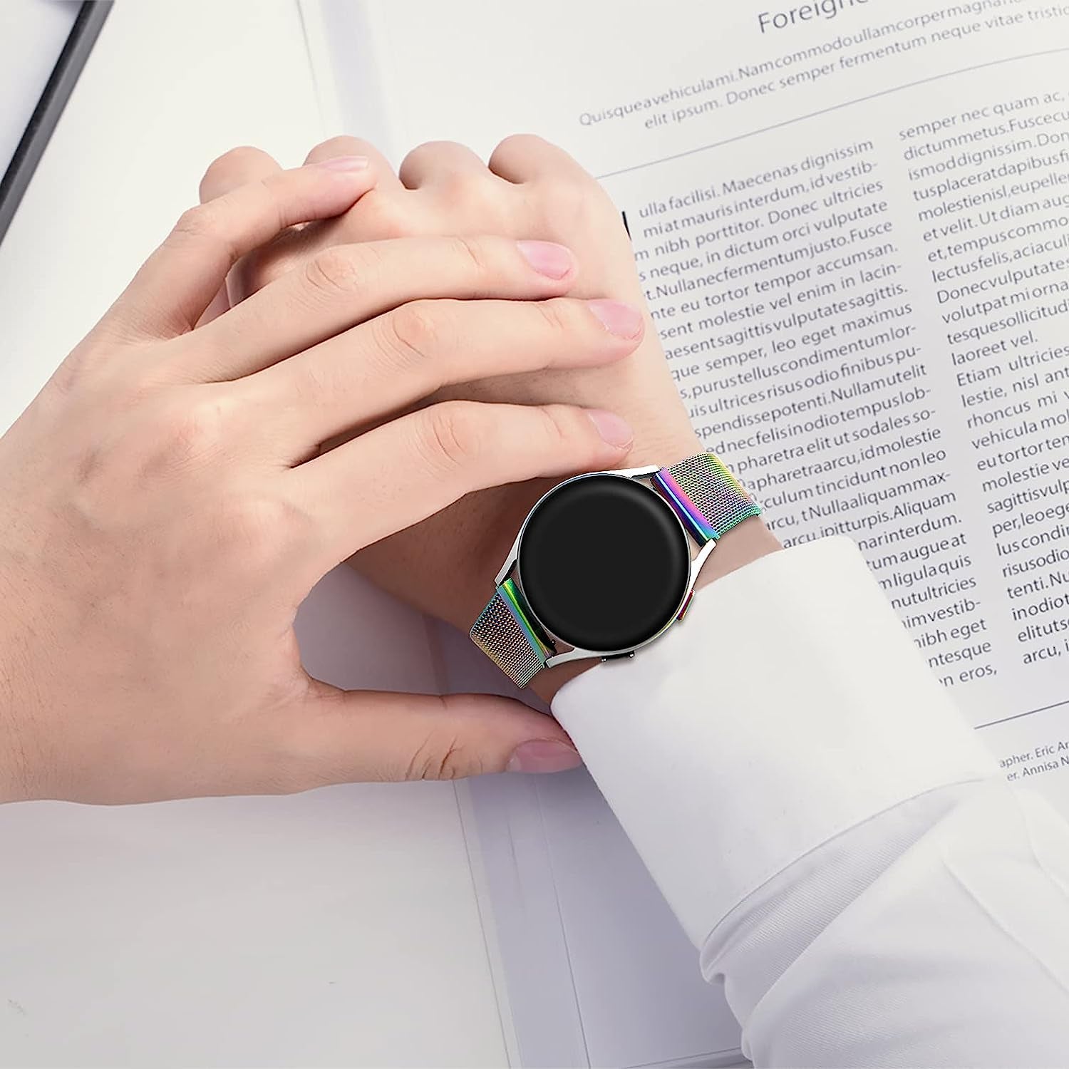 Sunnyson Milanese Metal Bands Compatible with Garmin Vivoactive 3/ Vivoactive 3 Music/ Garmin Venu/ Venu Sq Watch Band,20Mm Watch Band Mesh Stainless Steel Replacement Strap for Garmin Venu 2 Plus/Forerunner 245/ Forerunner 645 Women Men  Sunnyson   