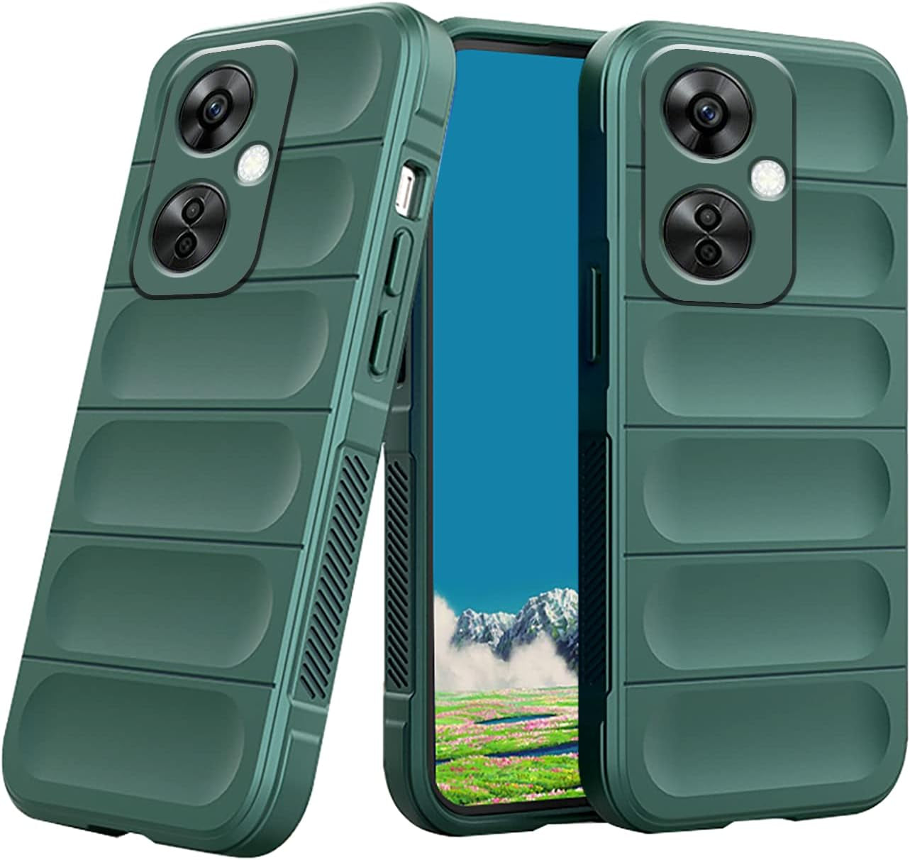 Tiwinxing Case Compatible with Oneplus Nord N30 5G Case Shockproof, Soft TPU Slim Oneplus Nord N30 5G Case for Women Men Anti-Scratch Protective Phone Case (Black)  Tiwinxing Green  