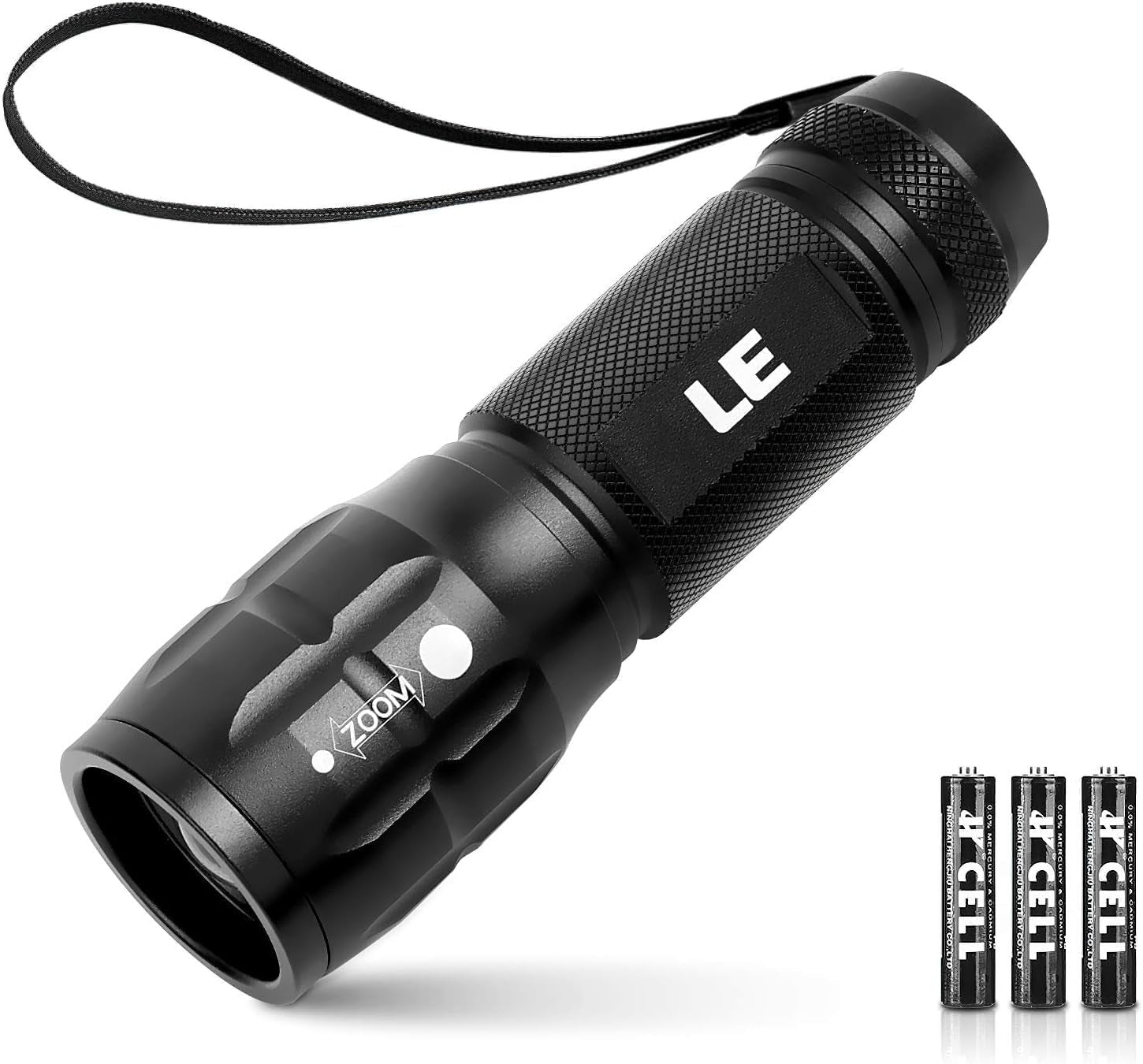 Lighting EVER LED Flashlights High Lumens, Small Flashlight, Zoomable, Waterproof, Adjustable Brightness Flash Light for Outdoor, Emergency, AAA Batteries Included, Tactical & Camping Accessories  Lighting EVER   