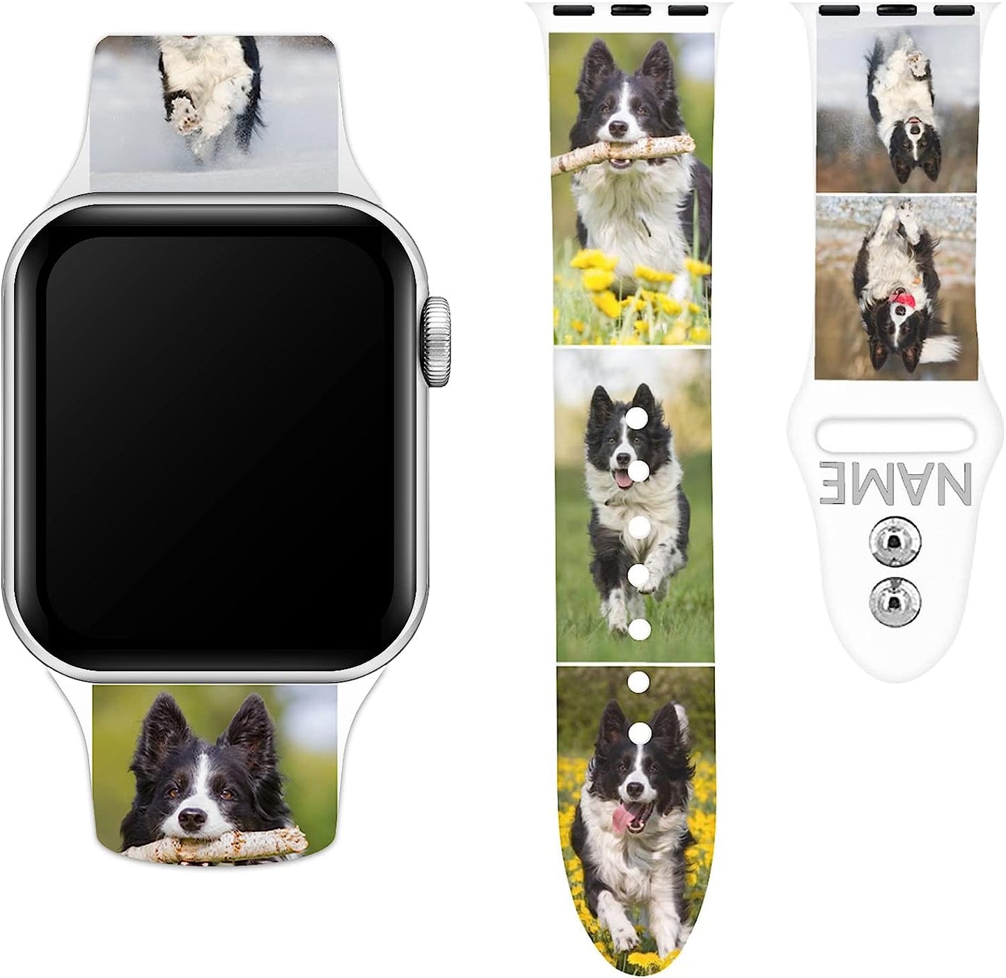 Customized Band with Photo Text Compatible with Apple Watch 38Mm 40Mm 41Mm 42Mm 44Mm 45Mm 49Mm Personalized Silicone Band Custom Sport Strap for Apple Watch Band Series SE 8 7 6 5 4 3 2 1  COOPASIA   