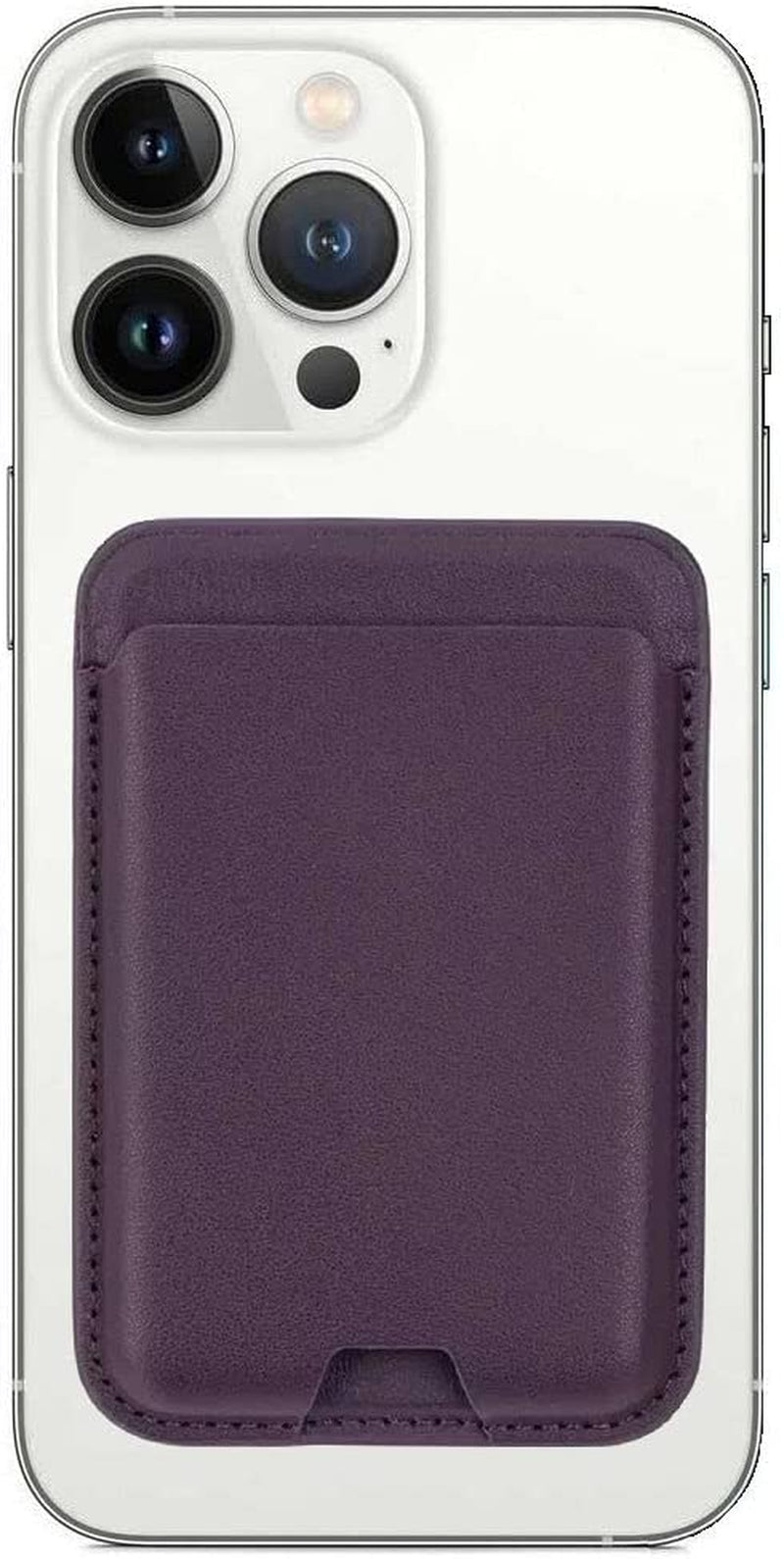 Open Slot Strong Magnetic Card Holder with Magsafe Wallet for Apple Iphone 14 Pro Max/14 Plus/14 Pro/14/13 Pro Max/13 Pro/13/13 Mini/12 Max/12/12 Pro/12 Mini, (Brown)  Tahamus Dark Cherry  