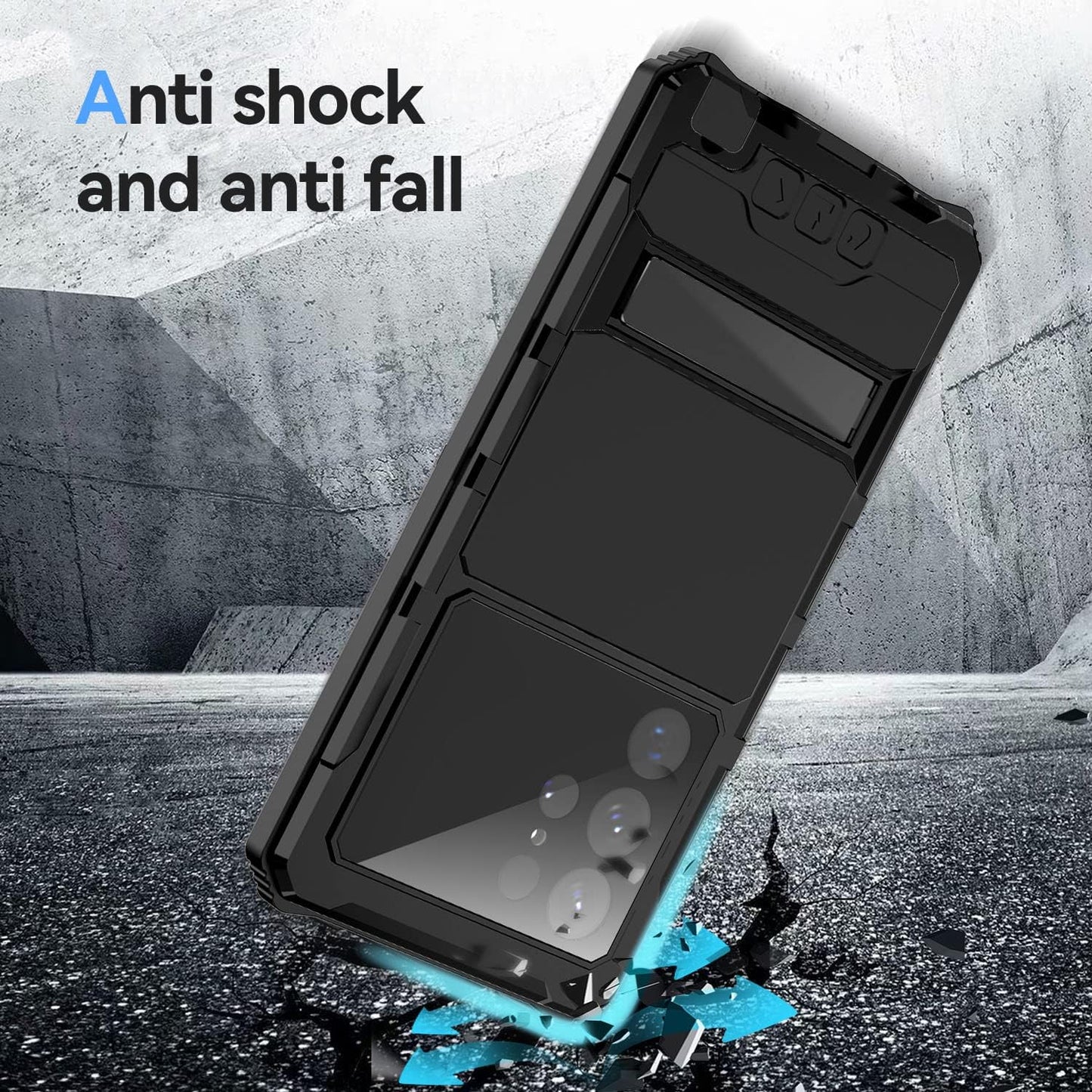 Lunivop for Samsung Galaxy S22 Ultra Case Metal Hard Armor Compatible with S22Ultra 5G Phone Cover Case Para Heavy Duty Screw Built in Glass Camera Screen Protector Metalicas Military Grade (Black)  Lunivop   