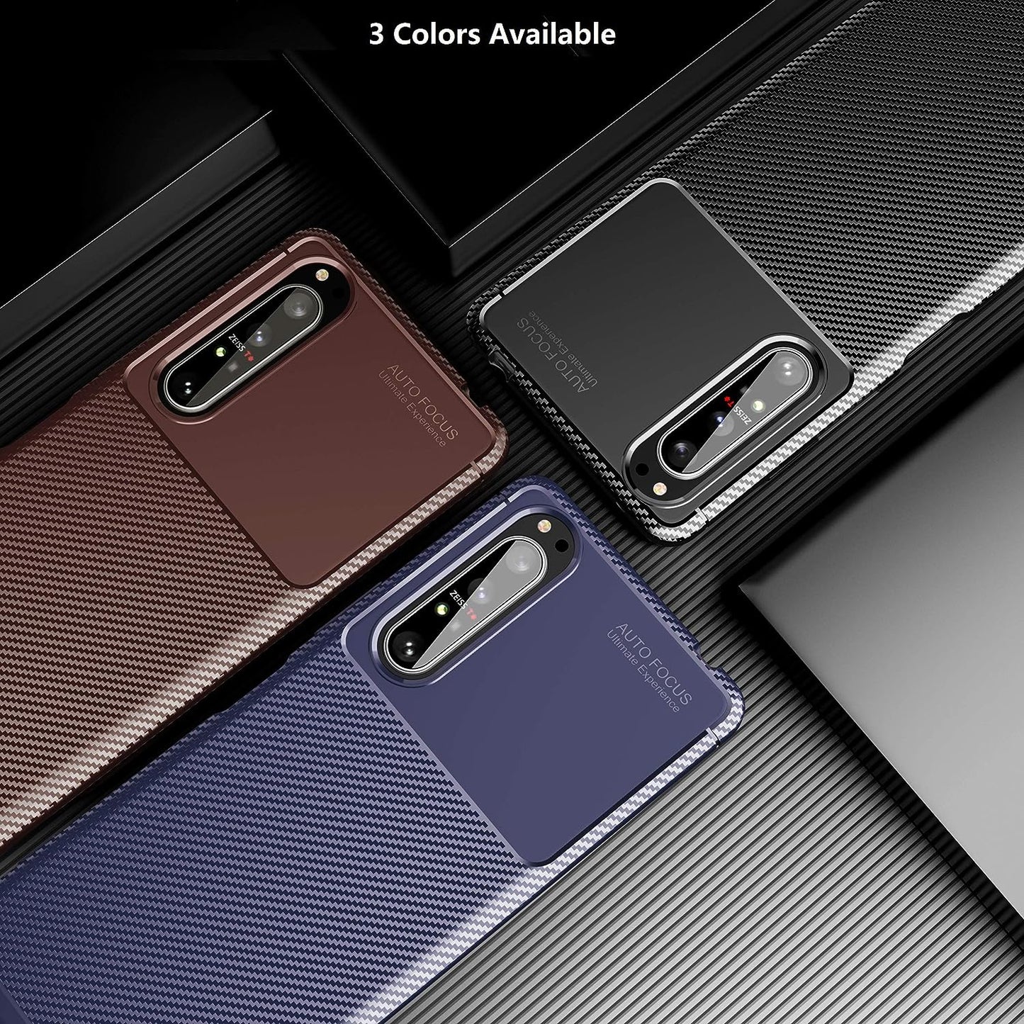 Cruzerlite Case for Sony Xperia 1 II, Carbon Fiber Texture Design Cover, Anti-Scratch, Shock, Absorption Case for Sony Xperia 1 II (Carbon Black)  Swiss Case Limited   