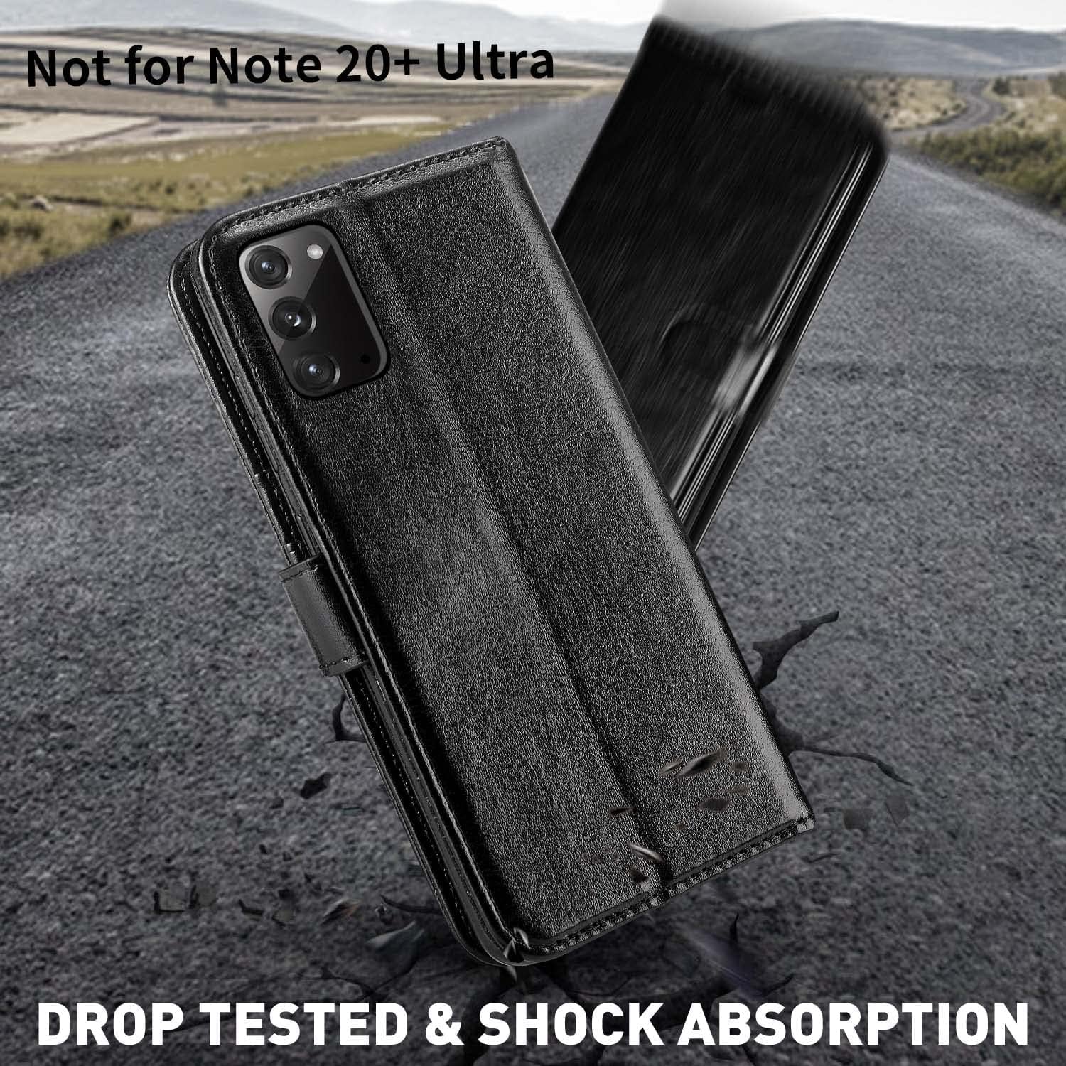 MONASAY Galaxy Note 20 5G Wallet Case, 6.7 Inch, [Included Screen Protector][Rfid Blocking] Flip Folio Leather Cell Phone Cover with Credit Card Holder for Samsung Galaxy Note 20 5G, Black  MONASAY   