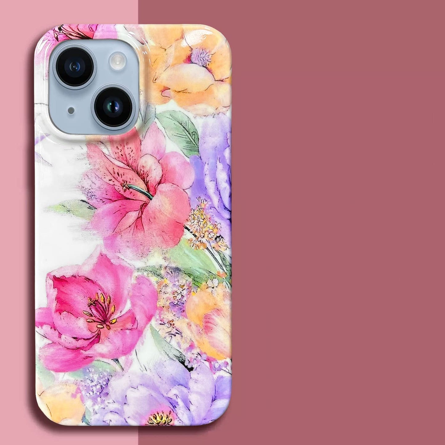 J.West Compatible with Iphone 14 Case 6.1" Garden Flower Soft Silicone Rubber Shockproof Cute Floral Pattern Design Slim Fit Anti-Scratch Phone Protective Case Cover for Women Girl Peony  J.west   