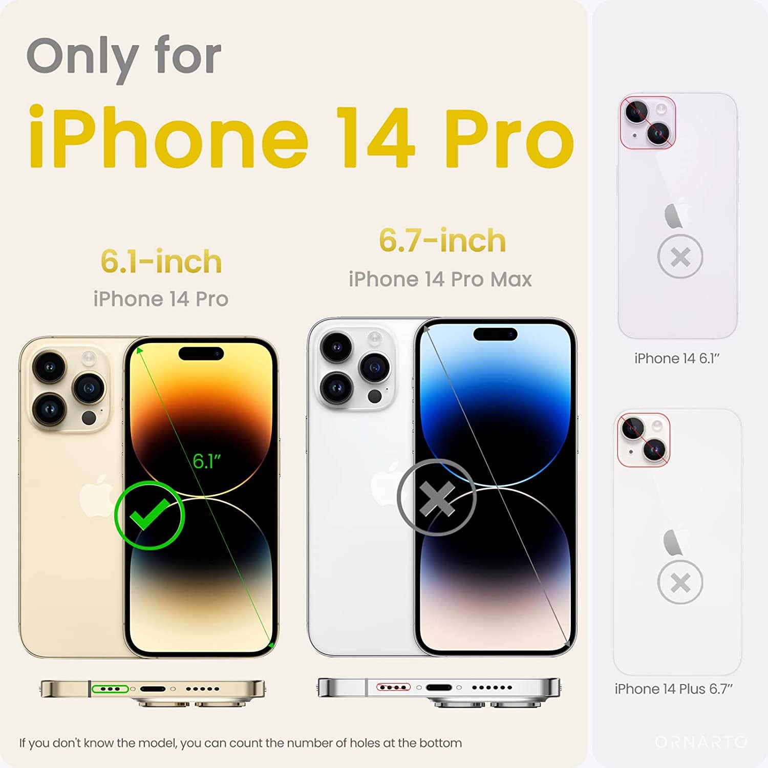 ORNARTO Compatible with Iphone 14 Pro Case 6.1, Slim Liquid Silicone 3 Layers Full Phone Covered Soft Gel Rubber Case Protective Phone Cover 6.1 Inch-Baby Yellow  ORNARTO   