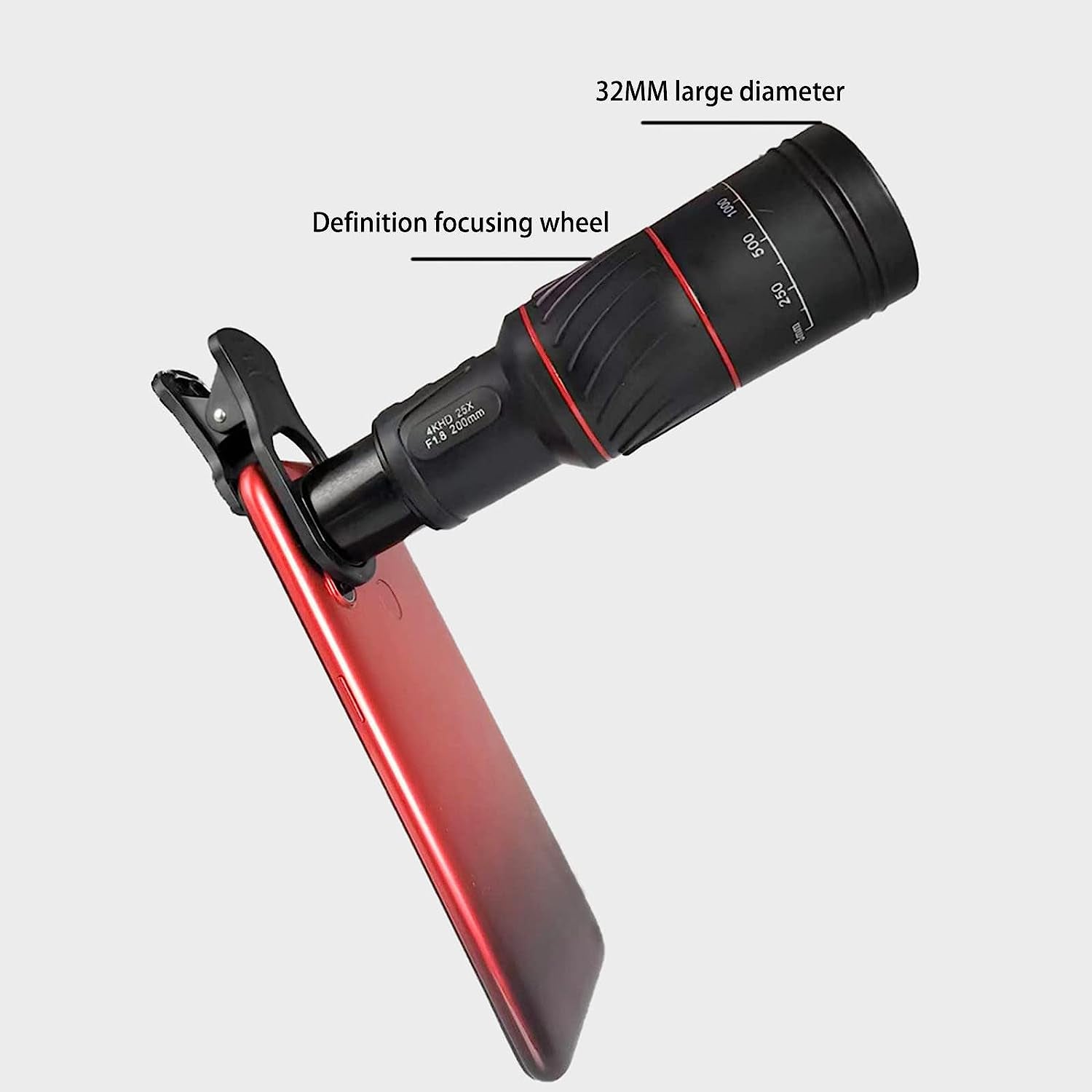 25X Monocular HD High Power Cell Phone Camera Binoculars Suitable for Most Smart Phones Adjustable Telephoto Lens for Mobile Phone Photography  LADIGASU   