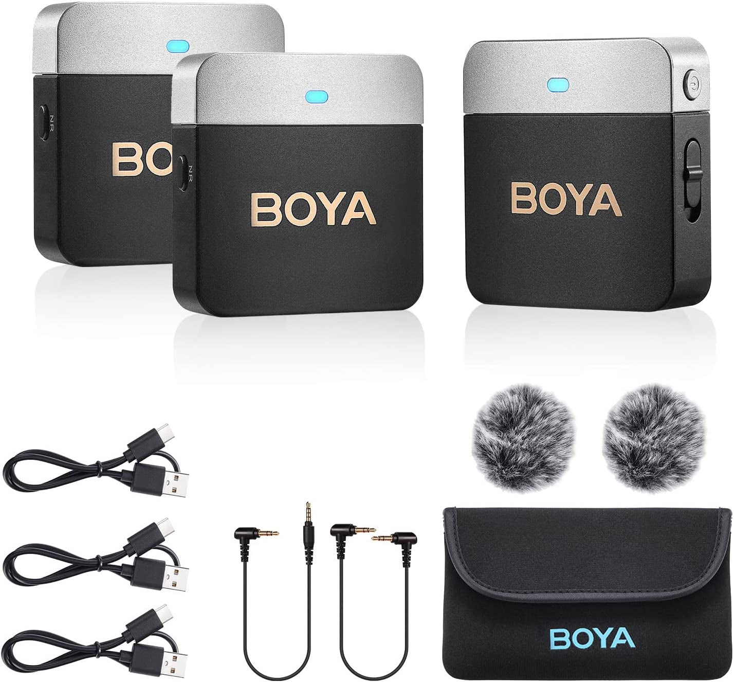 BOYA Wireless Lavalier Microphone for Android Phone Plug Play USB-C Lapel Microphone Noise Cancellation Cordless Clip on Mic for Video Recording Interview Youtube Vlogging Live Streaming BY-M1V4  BOYA BY-M1V2  