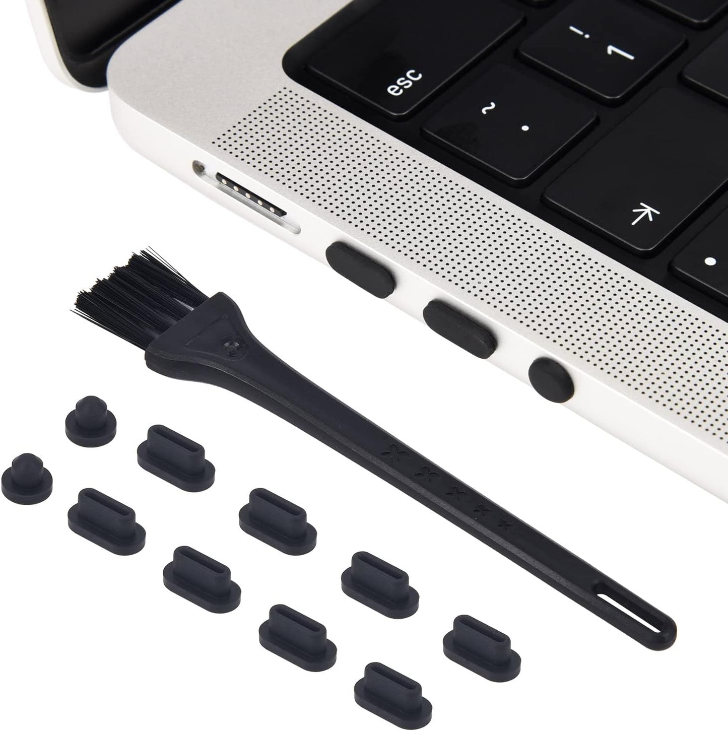 10PCS Dust Plugs Cover for Macbook Pro 14" 16" M2 M1,Macbook Air 13.6" 15.3" M2 A2681 M1 A2337 A2179 A1932 2022-2018,Macbook Pro 13 M1 M2 A2338/ Pro 15 A1707 A1990,Silicone USB C anti Dust Plug Caps  DAMMOMKO   