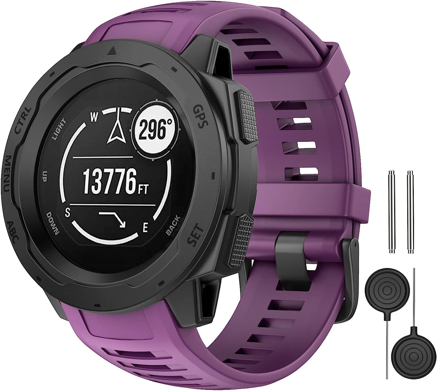 MYSNBKN Compatible with Garmin Instinct Band, Soft Silicone Replacement Watch Strap for Garmin Instinct/ Solar/ Tactical  MYSNBKN Purple  