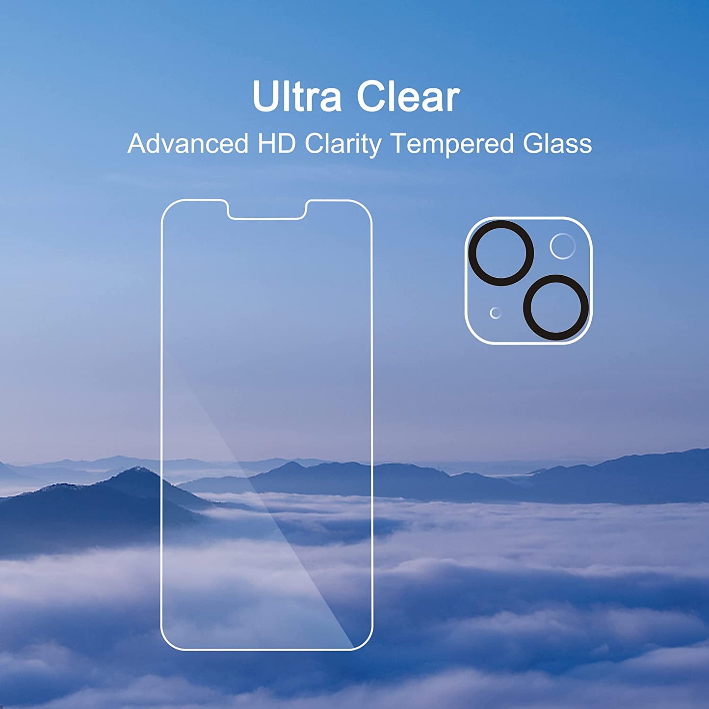 Ailun 3 Pack Screen Protector for Iphone 14[6.1 Inch] + 3 Pack Camera Lens Protector,Case Friendly Tempered Glass Film,[9H Hardness] - HD  Ailun   
