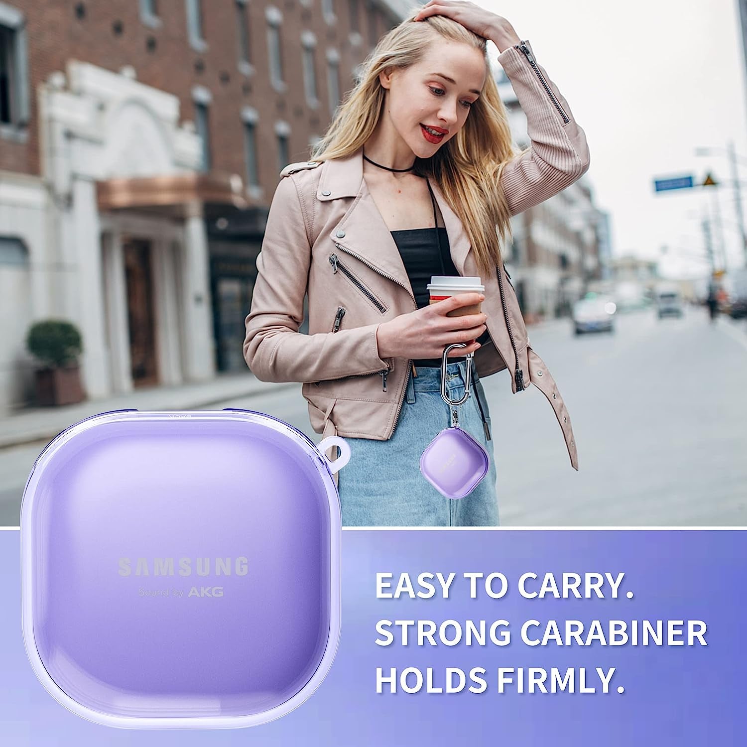 CACOE Transparent Cute Case for Samsung Galaxy Buds 2 Pro Case (2022)/ Samsung Galaxy Buds Pro (2021)/Galaxy Buds 2 /Galaxy Buds Live, Silicone Protective Earbuds Charging Cover with Keychain  CACOE   