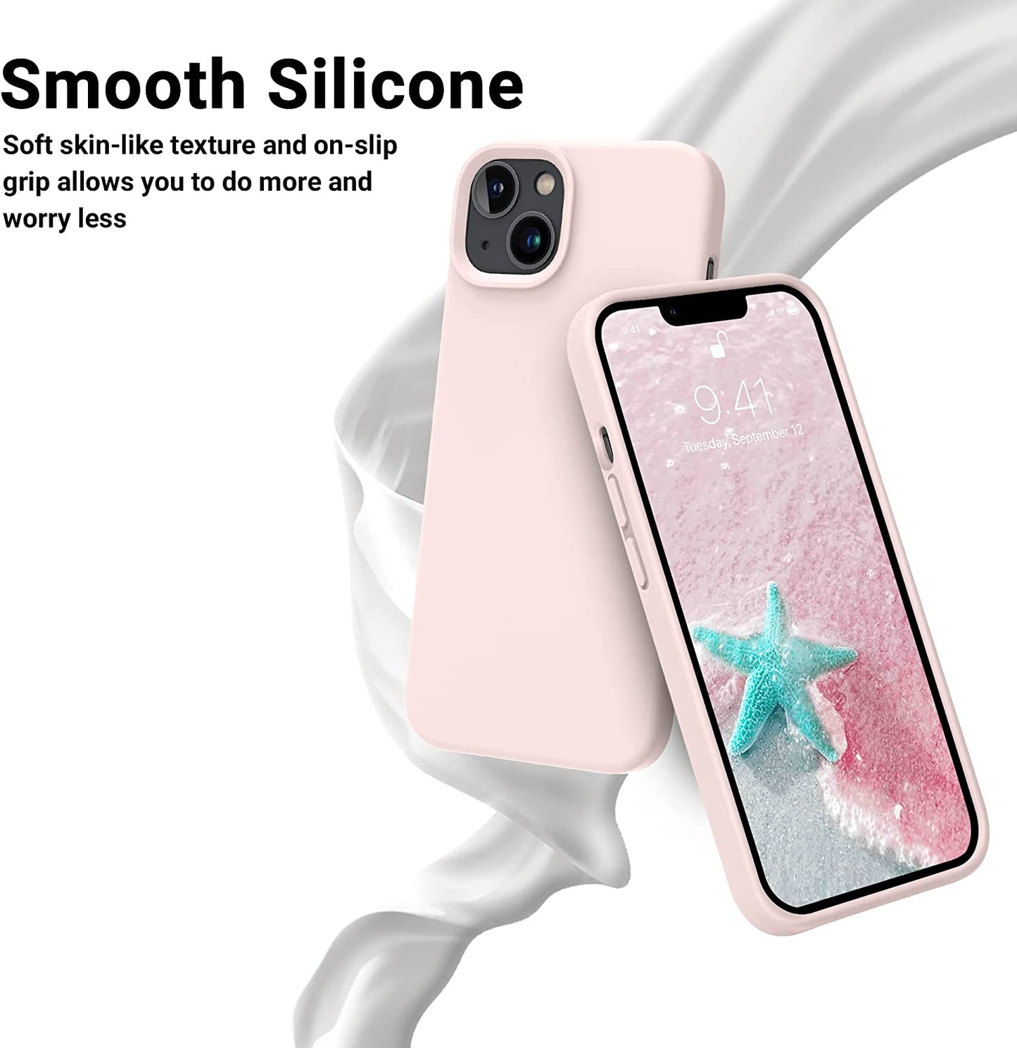 OTOFLY Designed for Iphone 14 Case, Silicone Shockproof Slim Thin Phone Case for Iphone 14 6.1 Inch (Chalk Pink)  OTOFLY Direct   