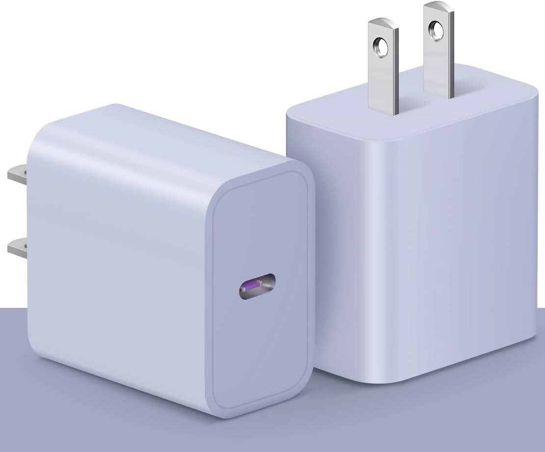 USB C Wall Charger【Apple Mfi Certified】 2Pack Iphone 14 Charger Block 20W PD Power Adapter for Iphone 14/14 Pro/14 Pro Max/14 Plus/13 12 11 Pro Max/Mini/Xs Max/Xr/X, Ipad, Samsung Phone, Google Phone  Shenzhen Dipinle Technology Co., Ltd 2Pack Purple  