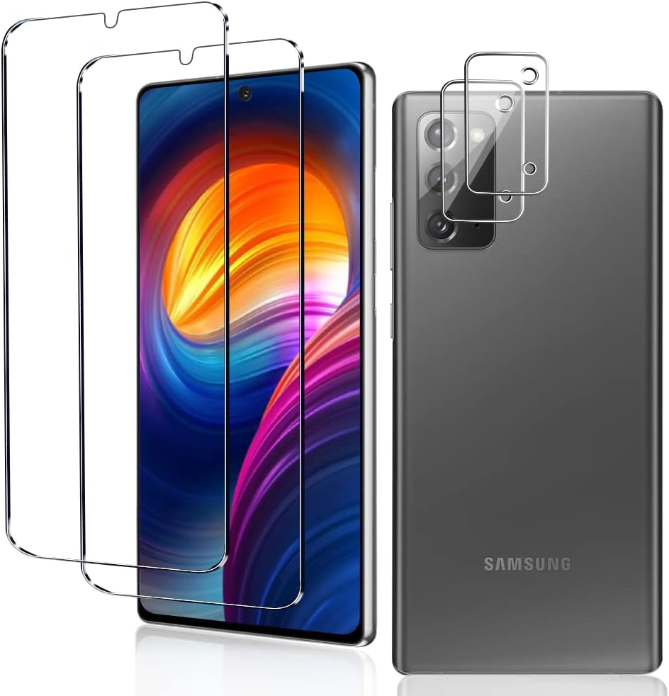 [2+2 Pack] Galaxy Note 20 Ultra 6.9 Inch Privacy Screen Protector with Camera Lens Protector, Fingerprint Compatible, Bubble Free, Flexible Anti-Spy TPU Film for Samsung Galaxy Note 20 Ultra 5G  AFSKU Note 20 Glass Screen Protector  
